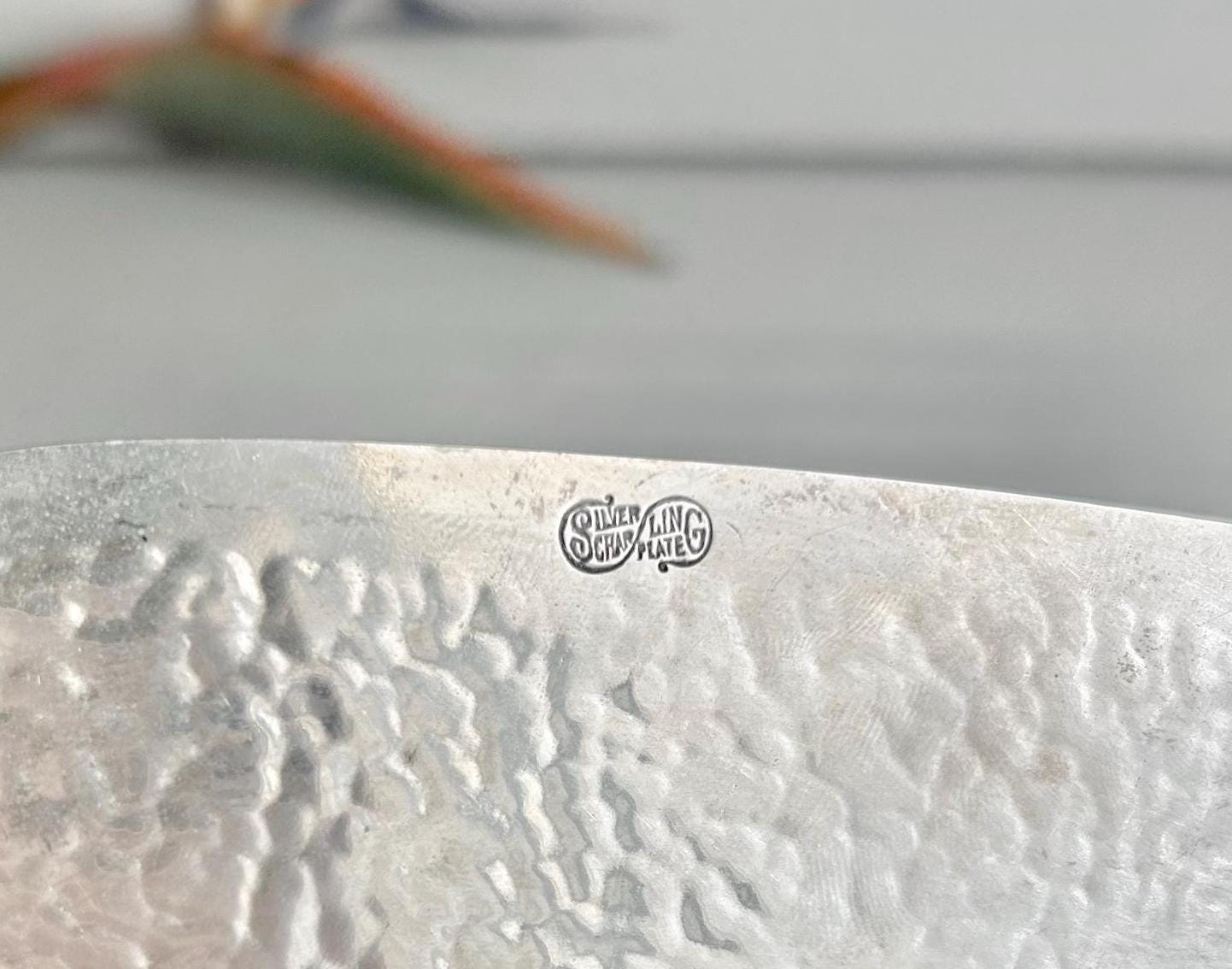 Vintage Silver-Plated Meat Platter – Hand Hammered Tree of Life Serving Tray