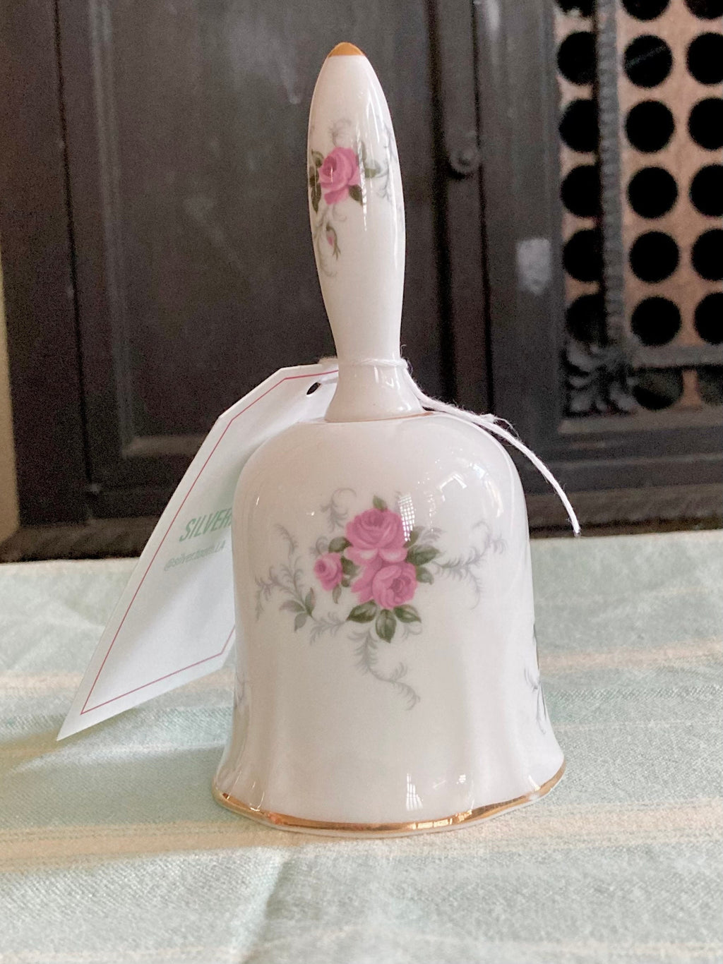 Vintage Fine Bone China Bell - Hammersley "Princess House" - Pink Roses