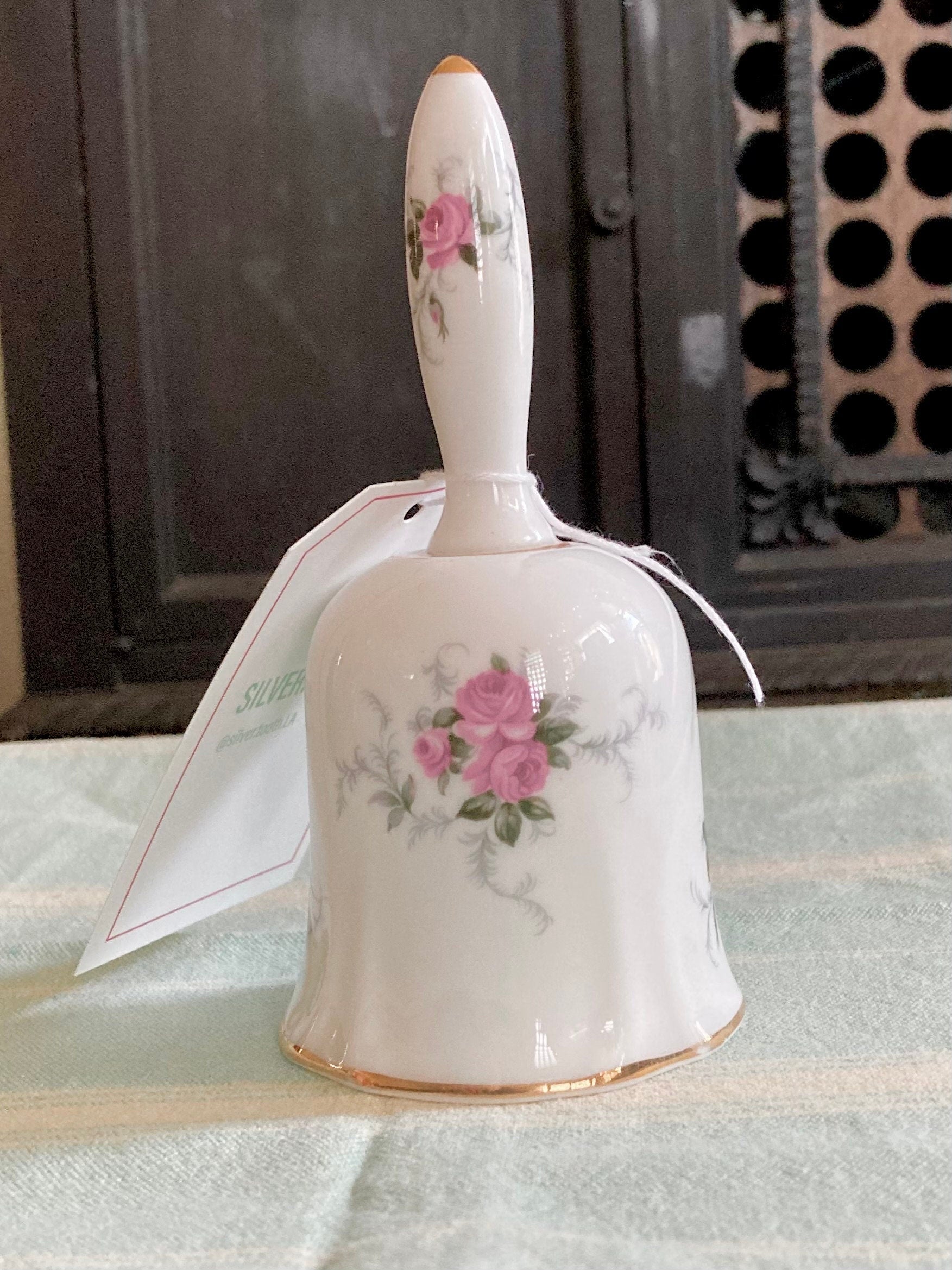 Vintage Fine Bone China Bell - Hammersley "Princess House" - Pink Roses