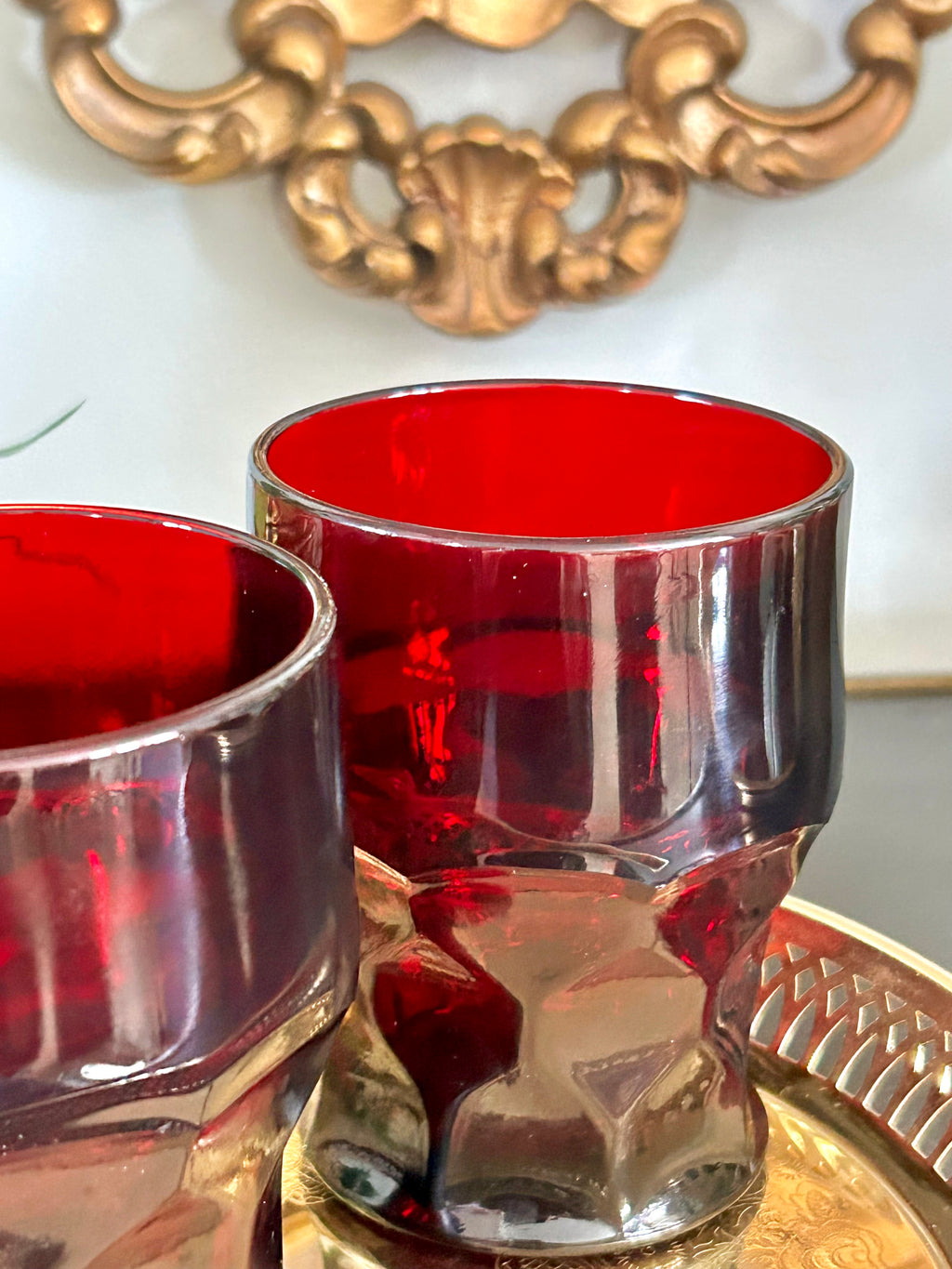 Pair of Vintage Anchor Hocking Ruby Red Tumblers