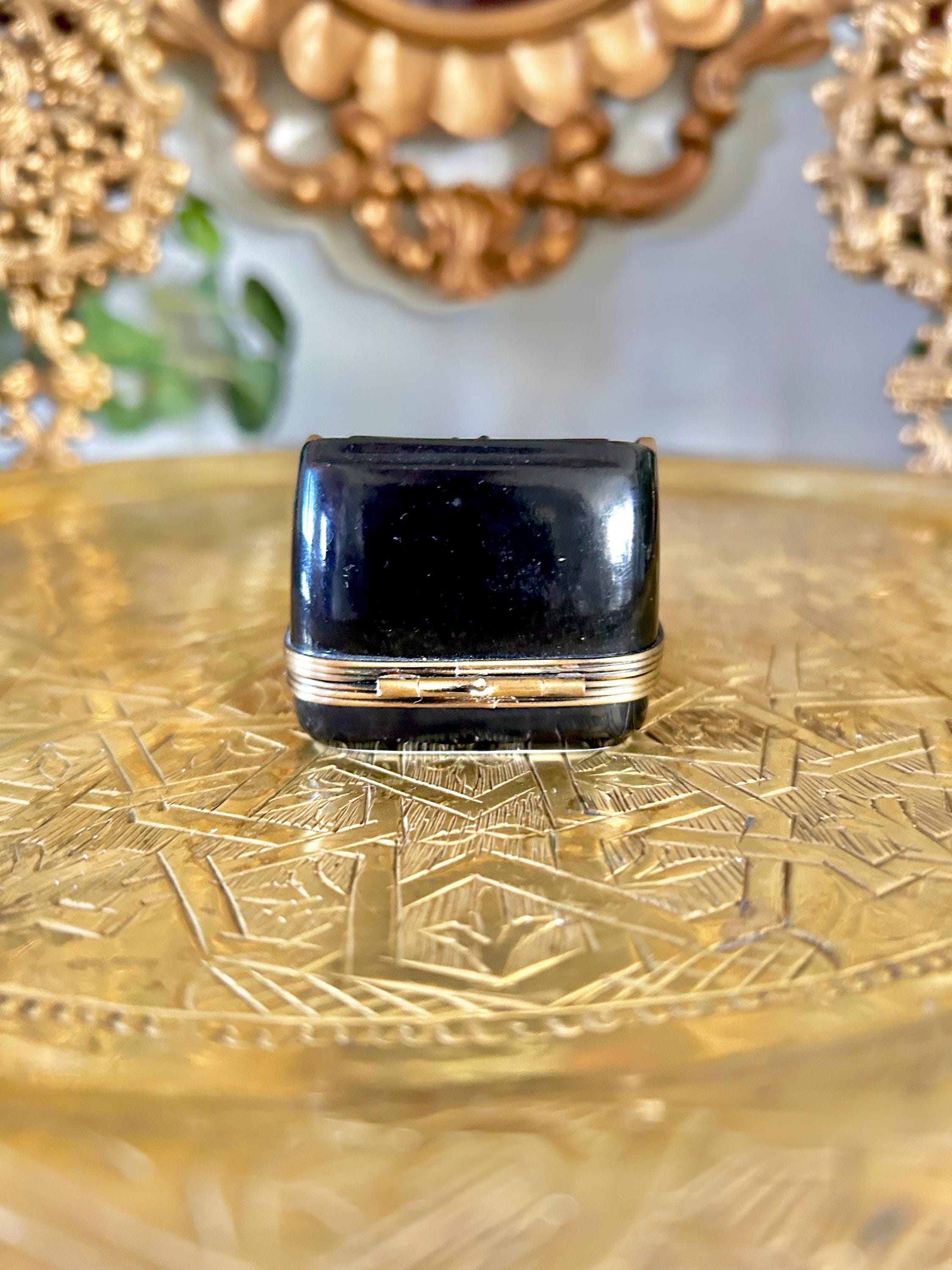 Vintage Limoges Peint Main Typewriter Porcelain Trinket Box