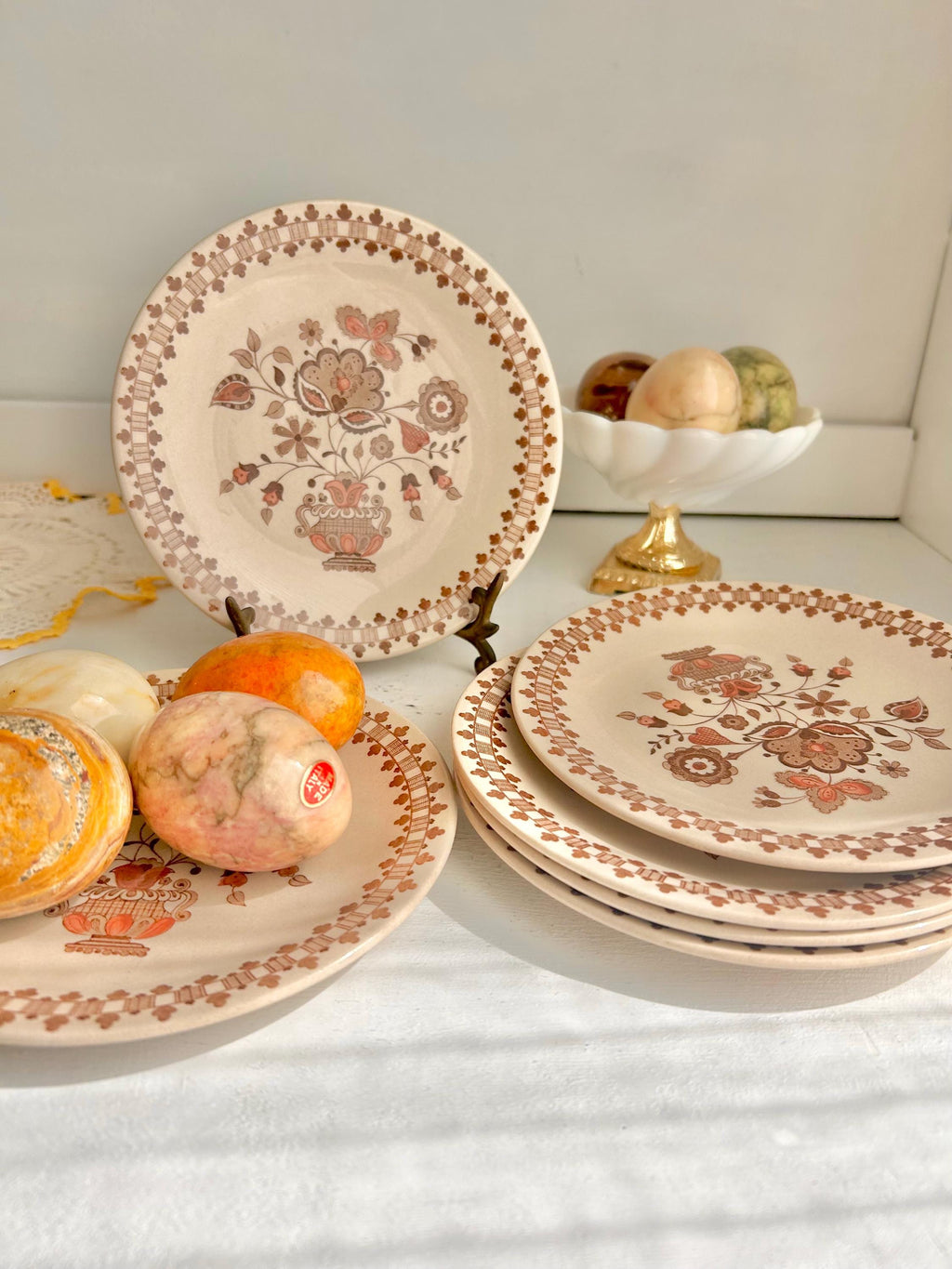Vintage Johnson Bros Jamestown Side Plates: Cottage Folkloric Set of 6