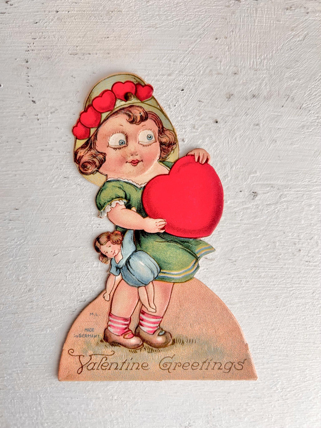Vintage Die-Cut Paper Valentine: 1930s/40s Dynamic Love Greetings