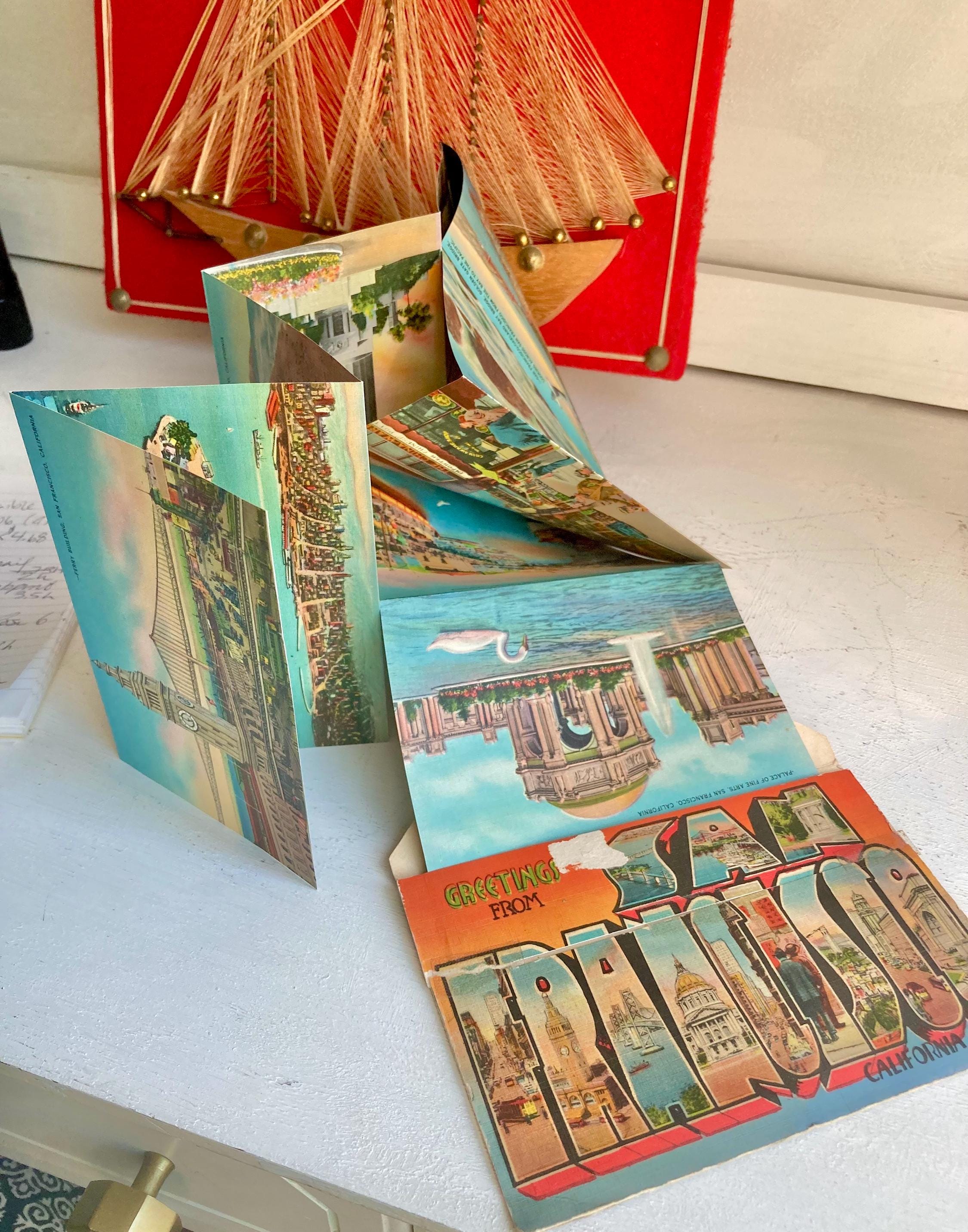 Vintage San Francisco Accordion Postcard: Ten Landmark Images