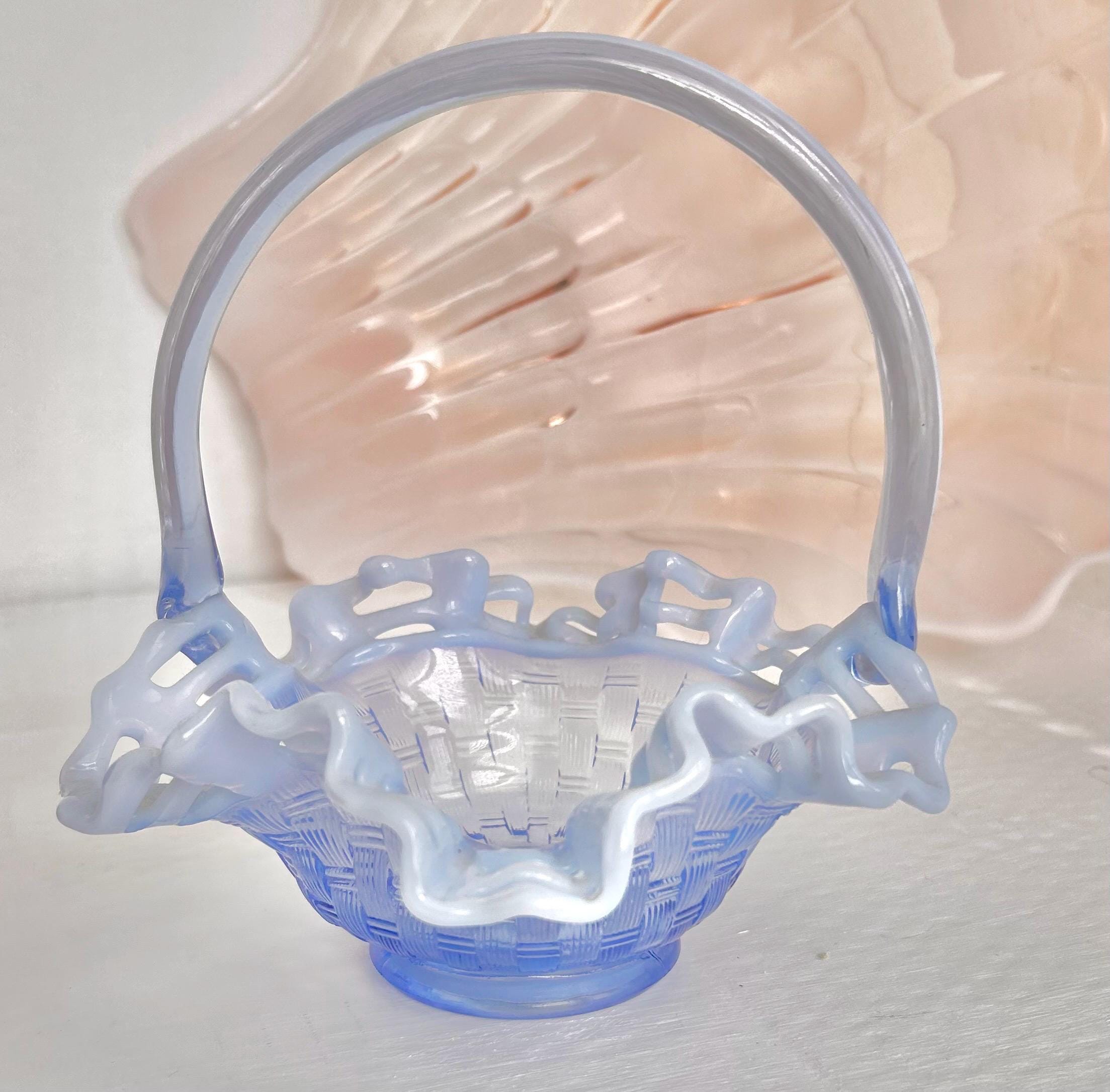 Vintage Opalescent Glass in Blush, Cranberry, Periwinkle - Fenton, Duncan Miller