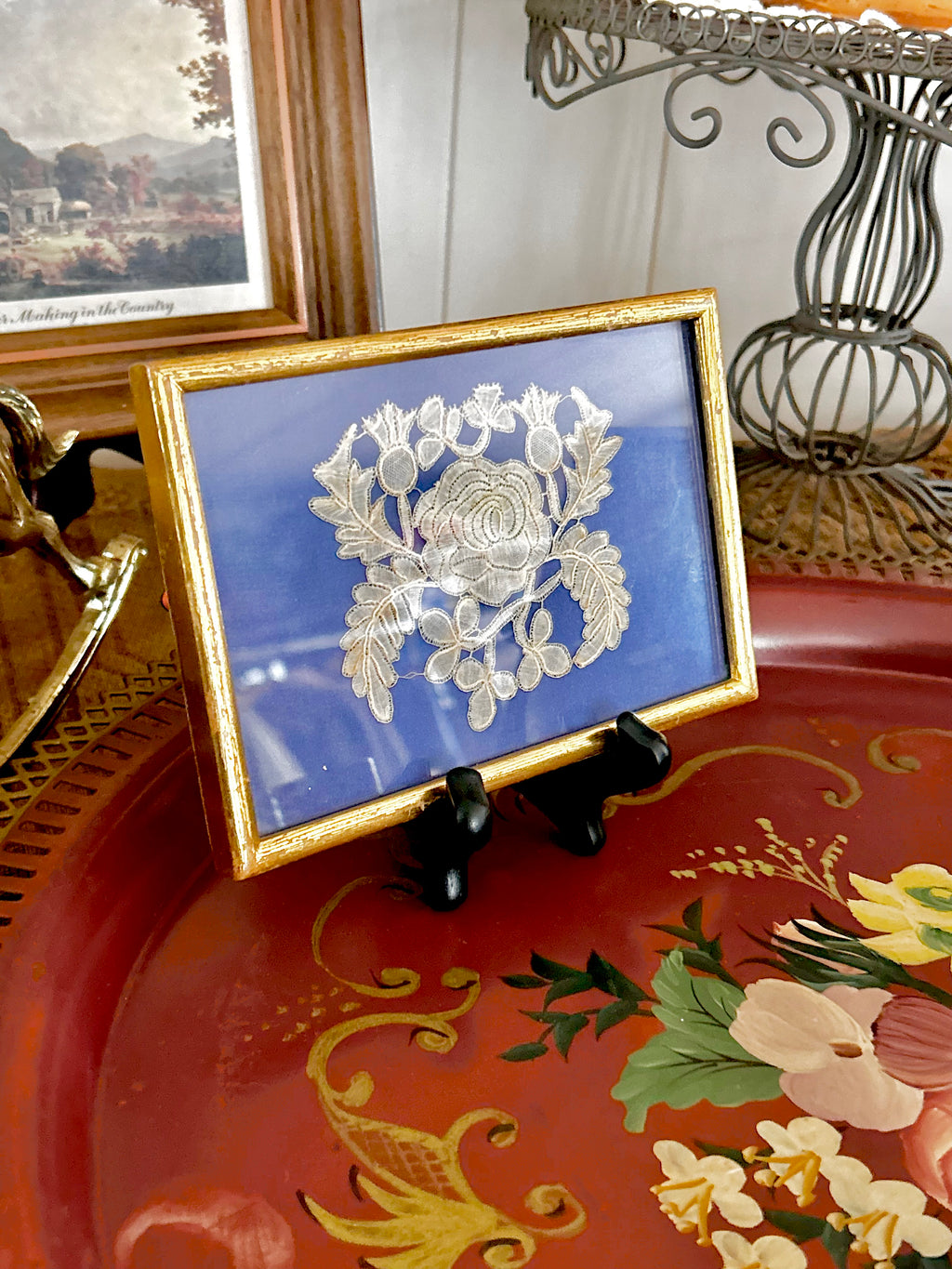 Small Vintage Framed Lace