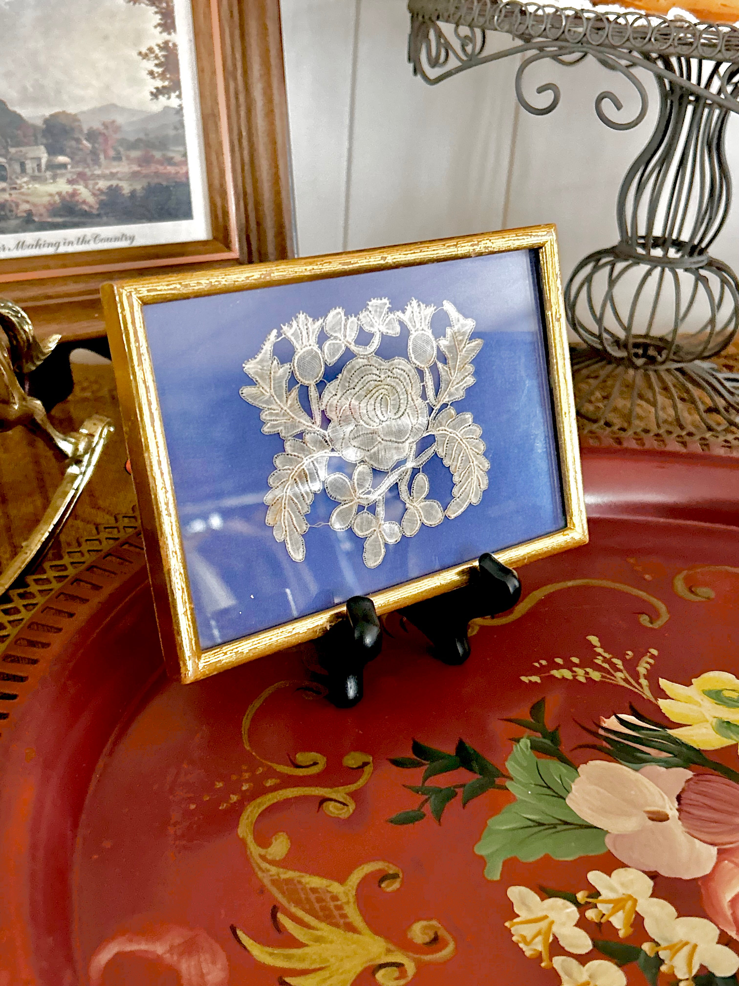 Small Vintage Framed Lace