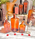 Vintage Amber Apothecary Bottle: Collectible Brown Glass, Choose Your Style