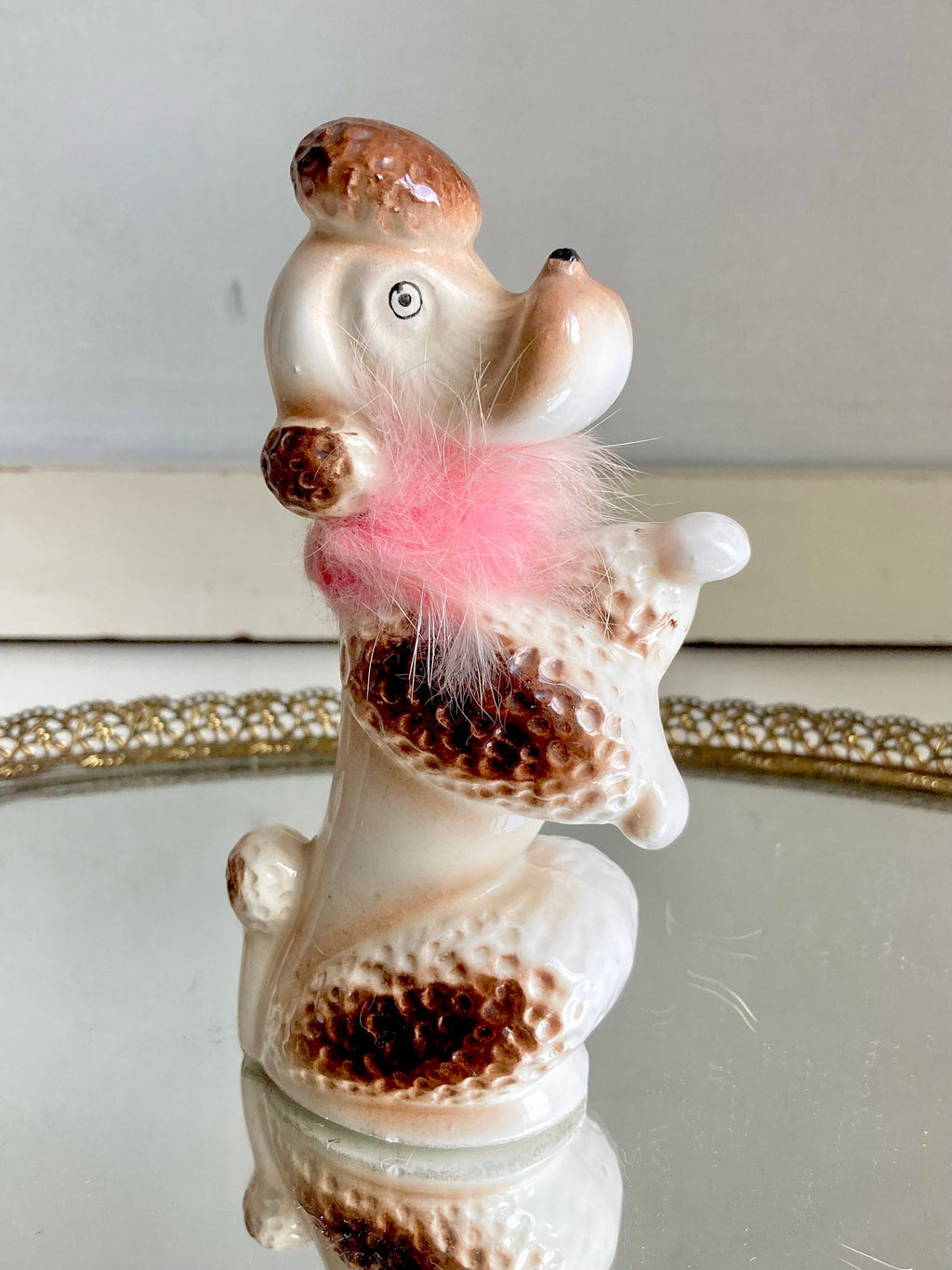 Midcentury Anthropomorphic Ceramic Dogs with applied Fur - Japan - Choose from 3