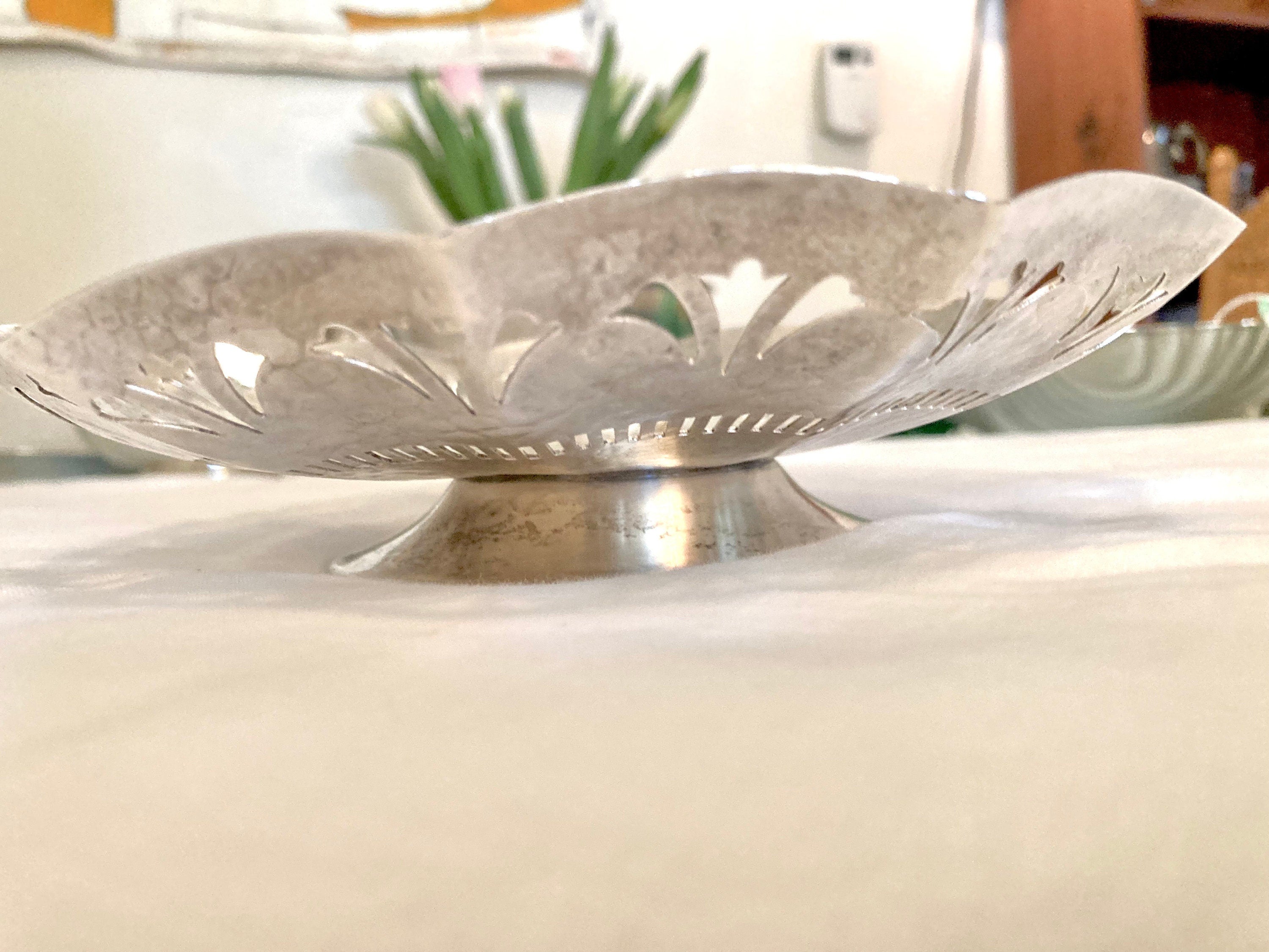 Vintage Hammered Silverplate - 7” Candy Dish, Bernard Rice’s Sons Inc.