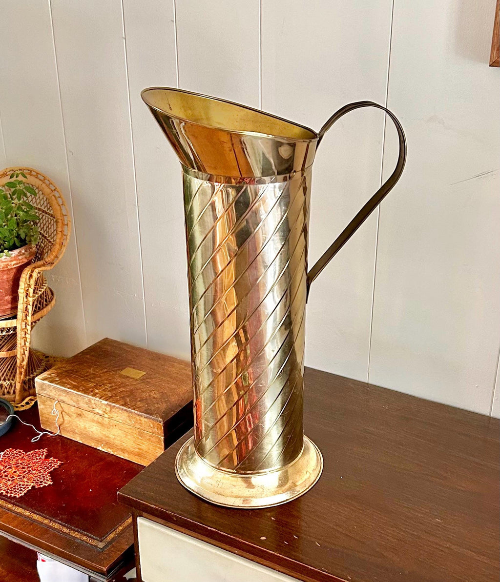 Vintage 20 Inch Brass Dutch Umbrella Stand