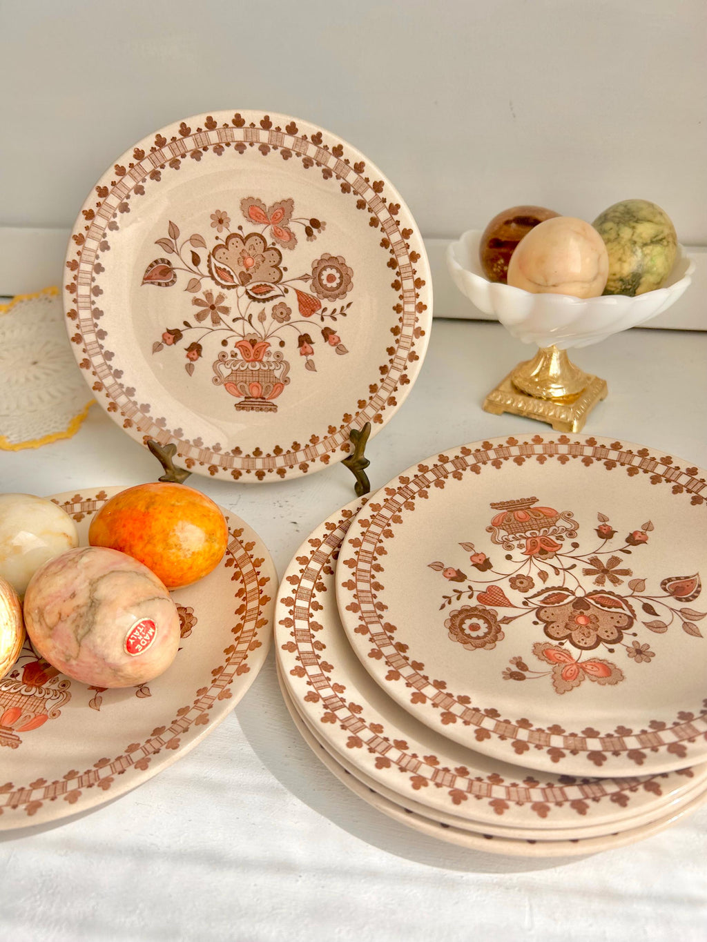 Vintage Johnson Bros Jamestown Side Plates: Cottage Folkloric Set of 6