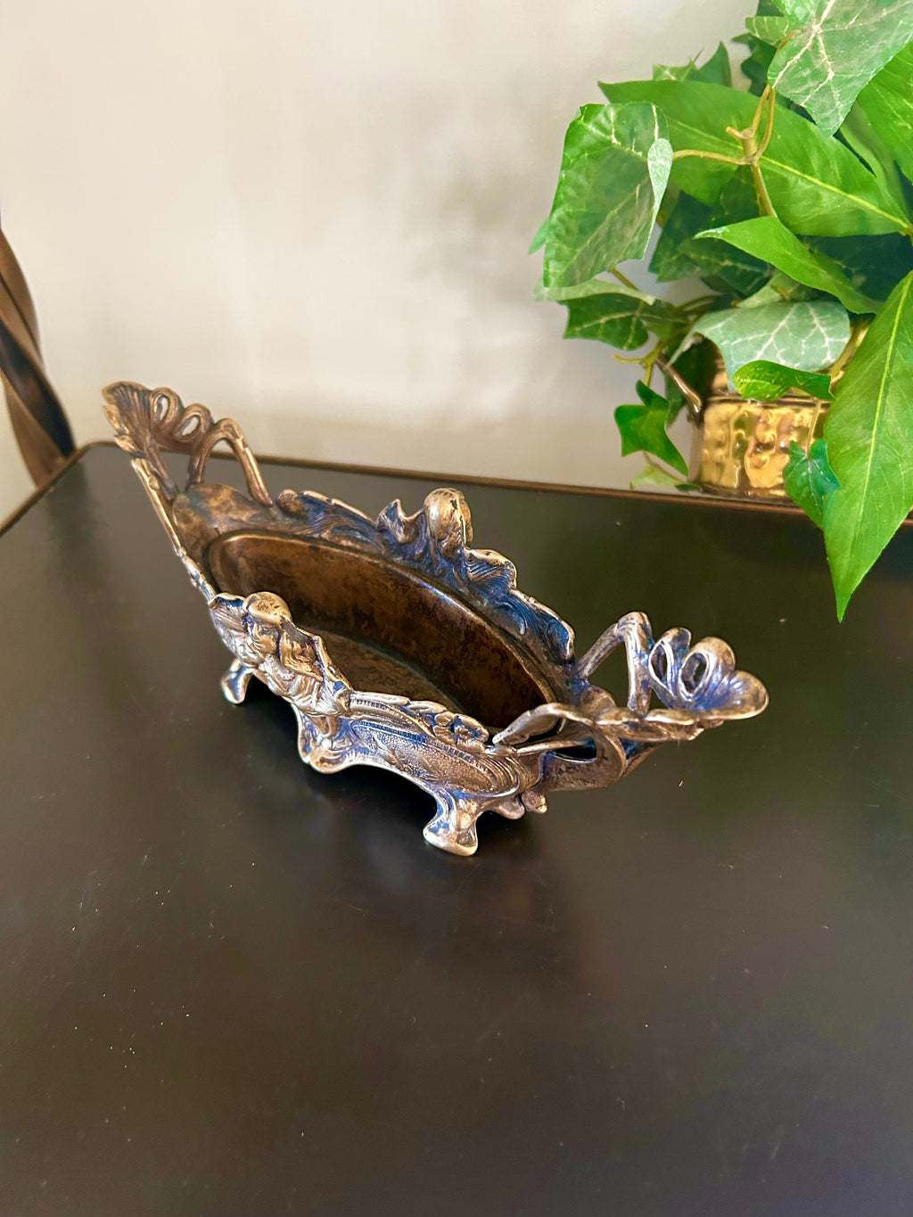 Antique Art Nouveau Brass Jardinier