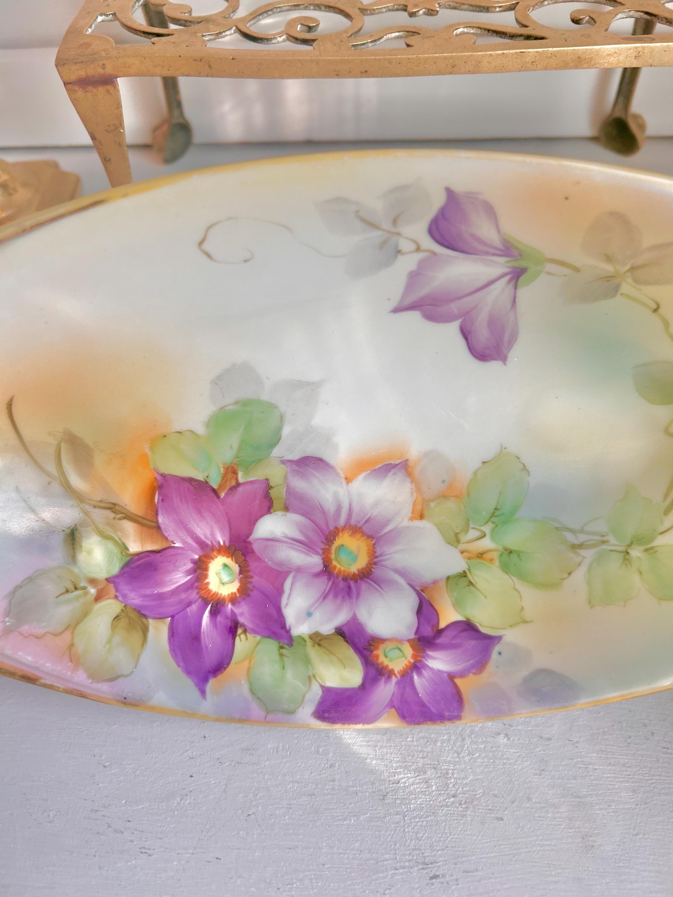 Vintage Noritake Floral Dish: Hand-Painted Porcelain Bowl, Japan