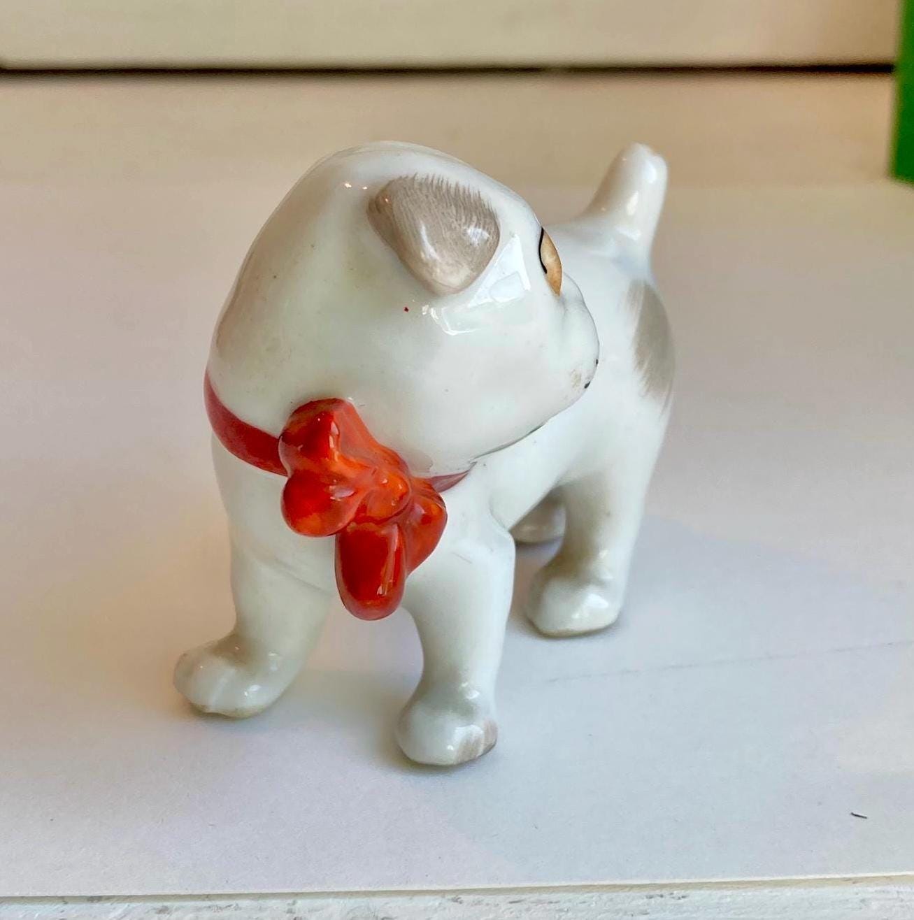 Vintage Bonzo Dog Figurine: Hand-Painted Porcelain, Pfeffer Gothe Germany, 1930s
