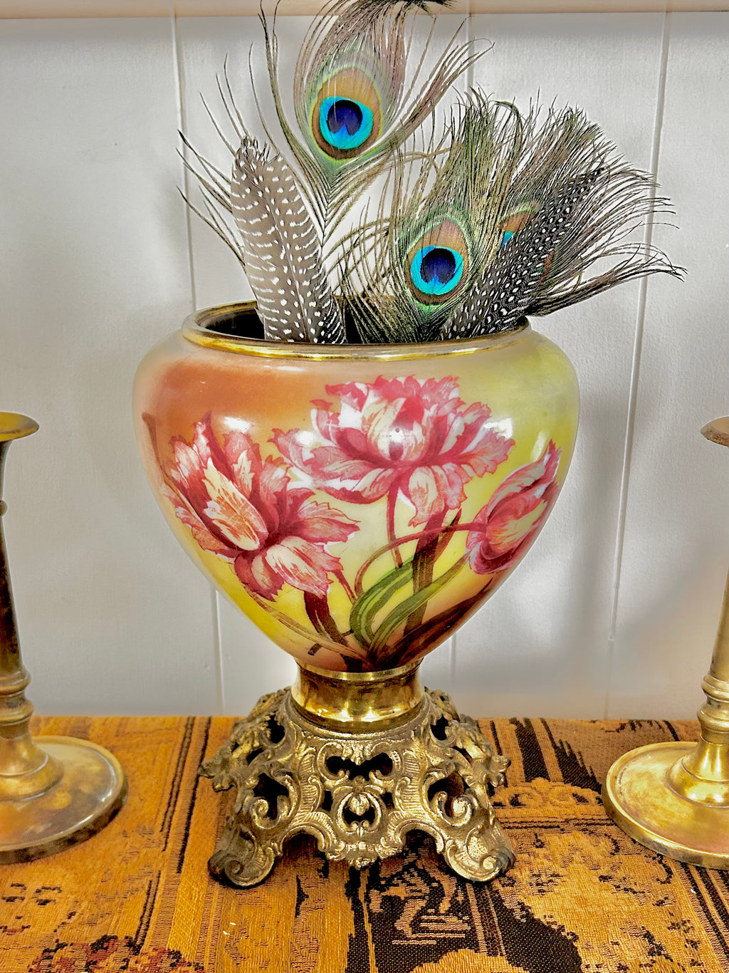Vintage Glass Hurricane Lamp Base