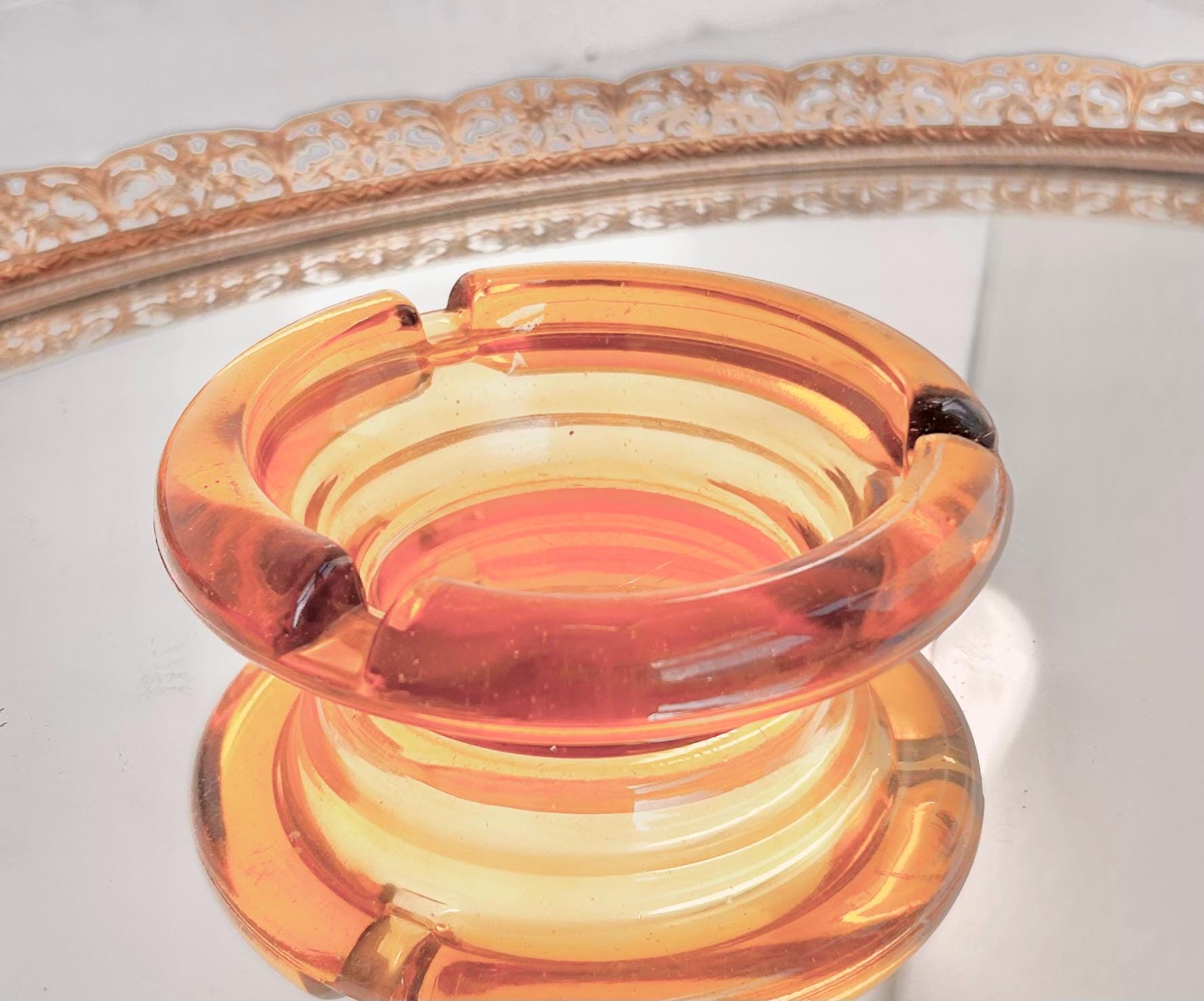 Vintage Glass Ashtrays - Choose from Amber, Clear, Smoke Glass - Collectible Mid Century Tobacciana