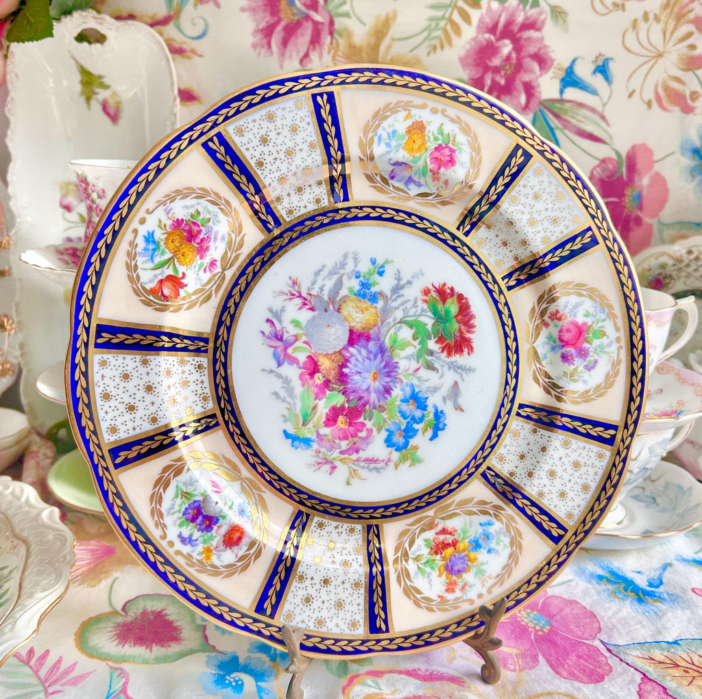 Vintage Royal Paragon Plate: Queen Mary Serviet, Floral Bone China