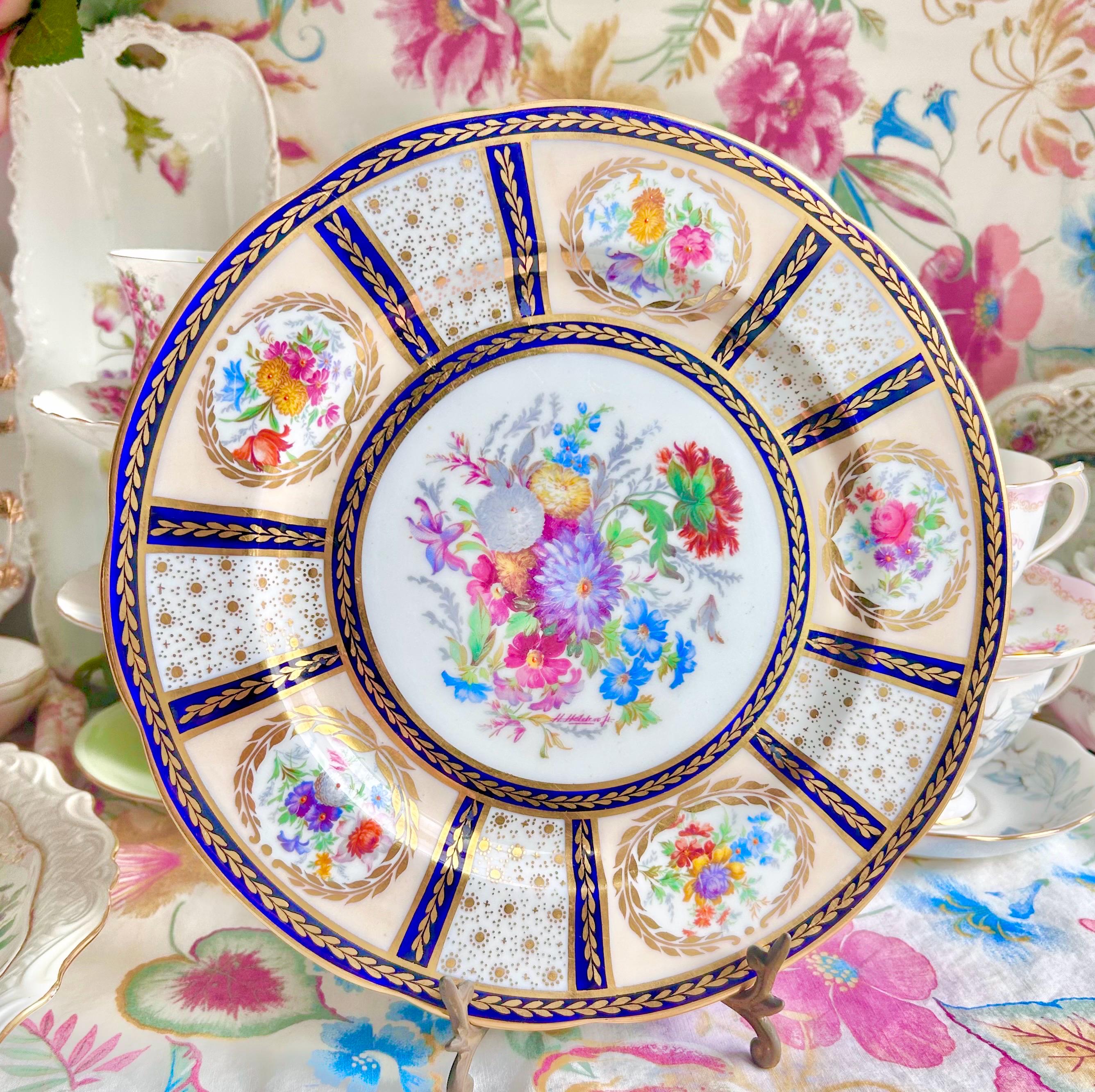 Vintage Royal Paragon Plate: Queen Mary Serviet, Floral Bone China