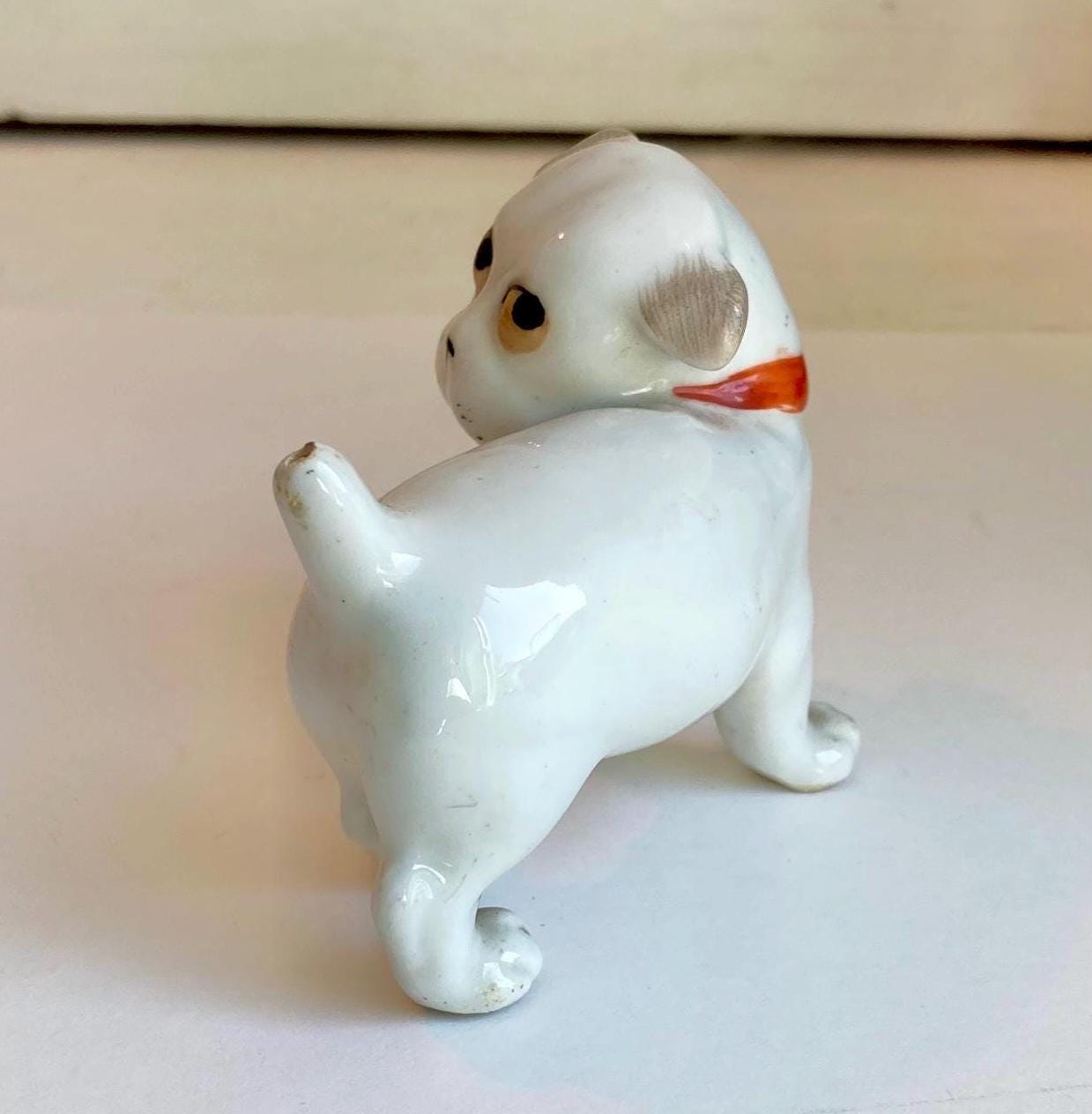 Vintage Bonzo Dog Figurine: Hand-Painted Porcelain, Pfeffer Gothe Germany, 1930s