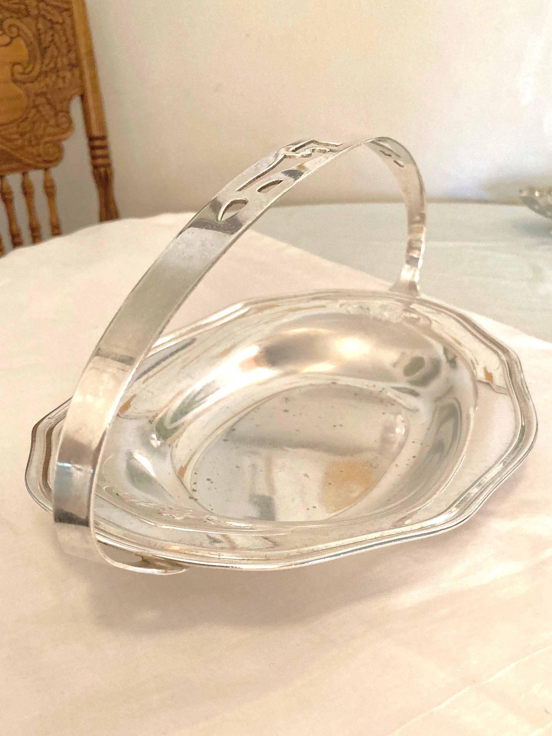 Vintage Silverplate - 13" Tray with Basket Handle, by MB Inc.