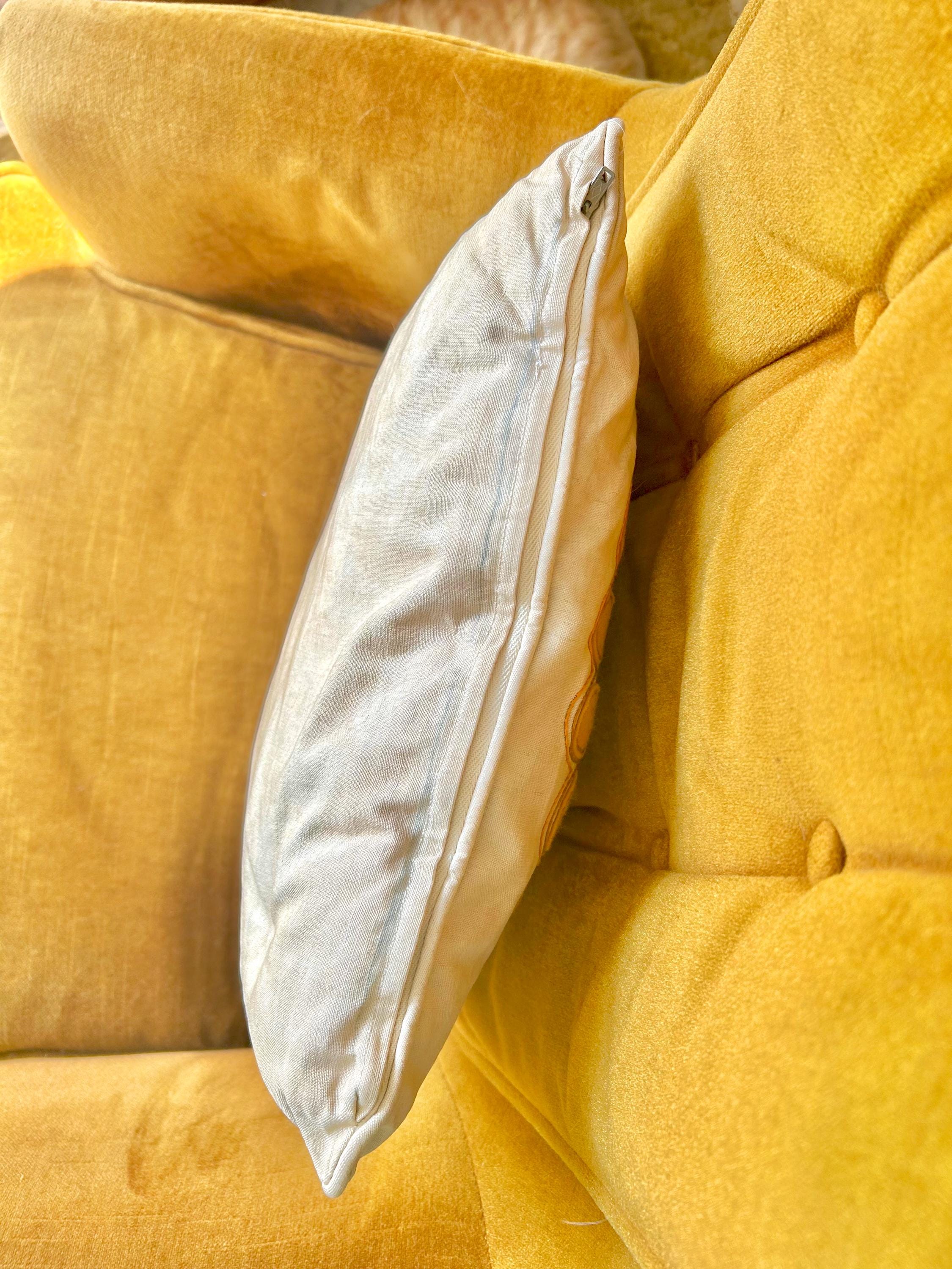 1960s Flower Power Pillowcase: Hand-Stitched Vintage Throw Pillow Cover