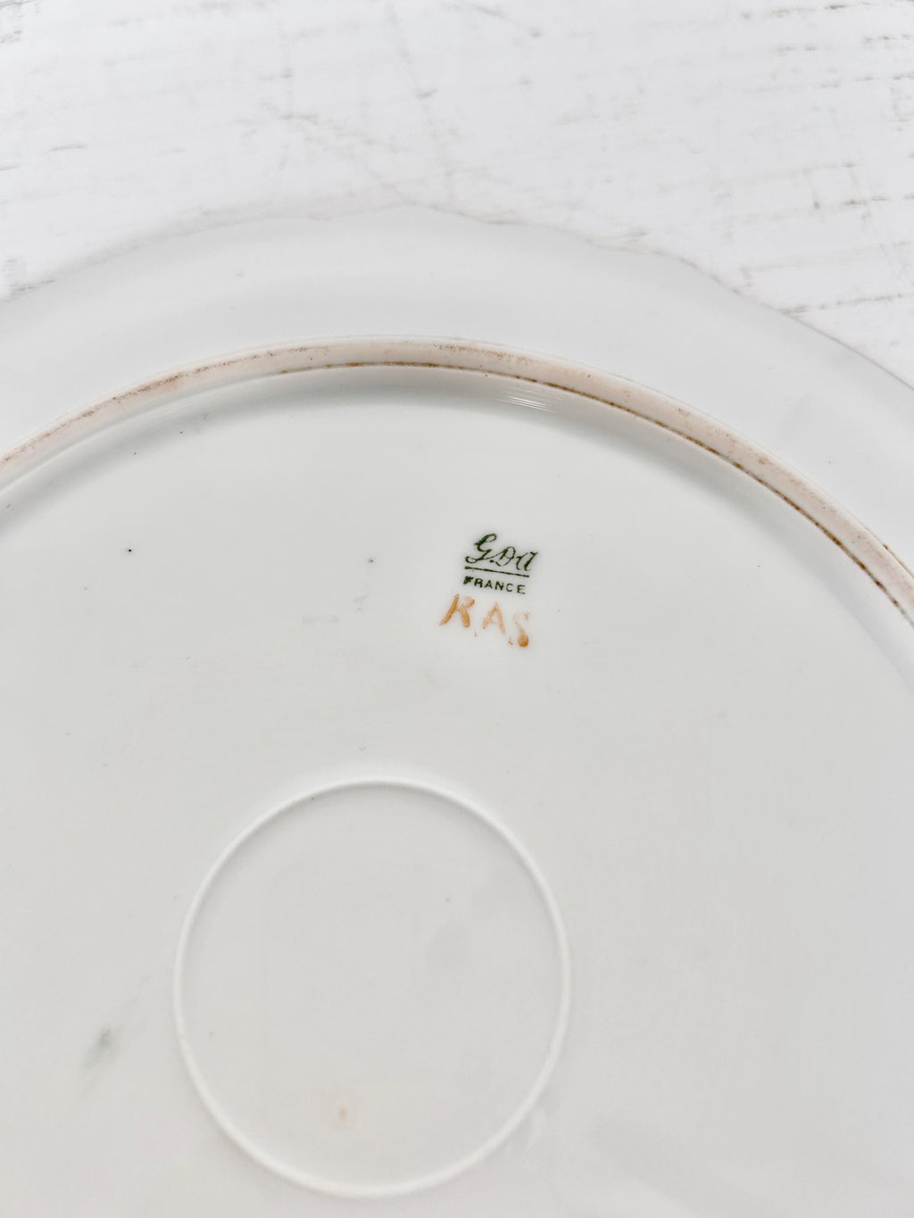 Vintage Limoges Porcelain Plate, Handpainted Violets, G.D.A.