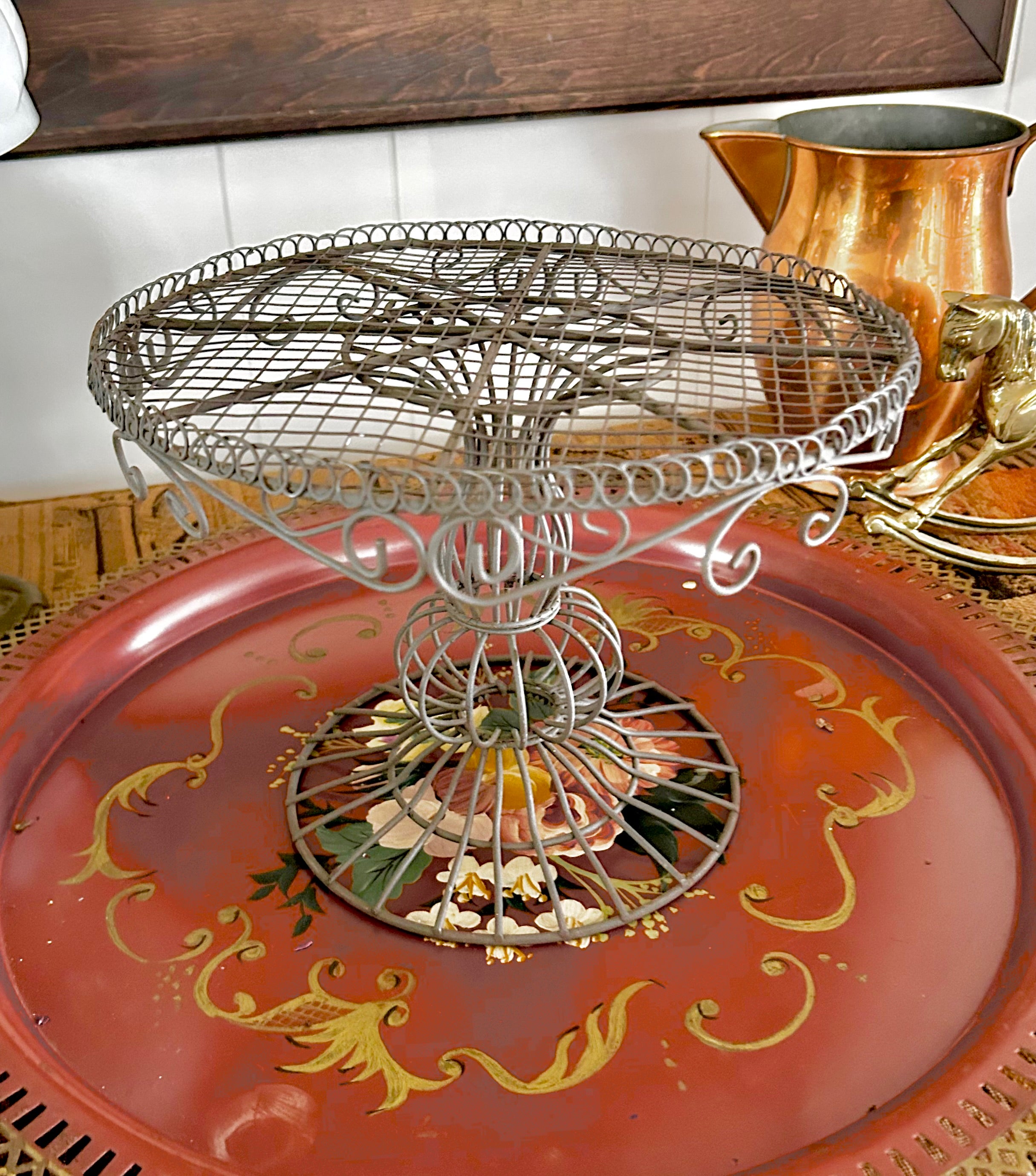 Vintage Metal Wire Cake Stand