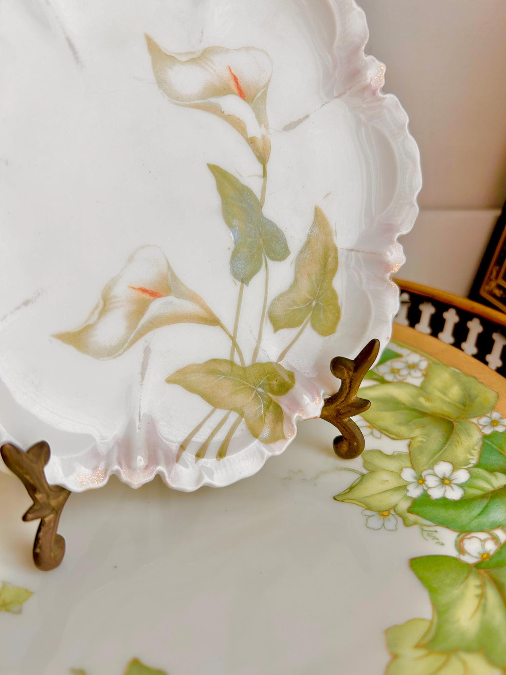 Vintage Reinhold Schlegelmilch Porcelain Bread Plate: Calla Lily Pattern, Germany