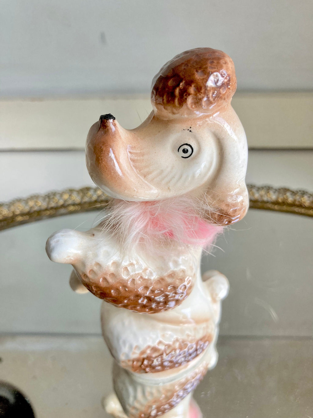 Midcentury Anthropomorphic Ceramic Dogs with applied Fur - Japan - Choose from 3
