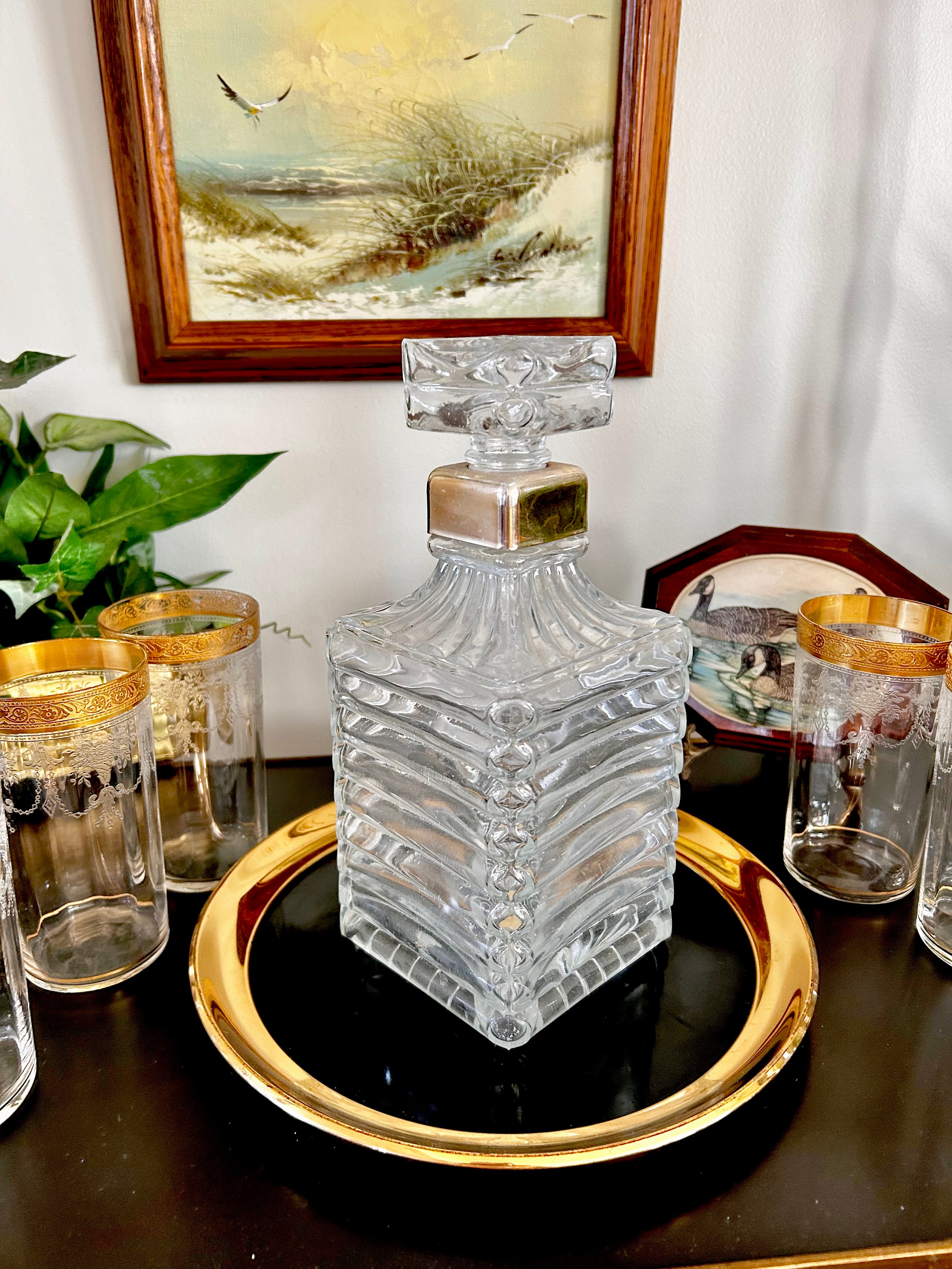 Vintage Italian Square Cut Liquor Bottle