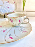 Vintage Yamaka Japan Porcelain Snack Set: Pink Wheat & Gold