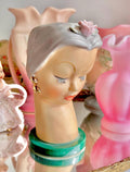 Vintage Ucagco Head Vase: Handpainted Ceramic Lady with Turban