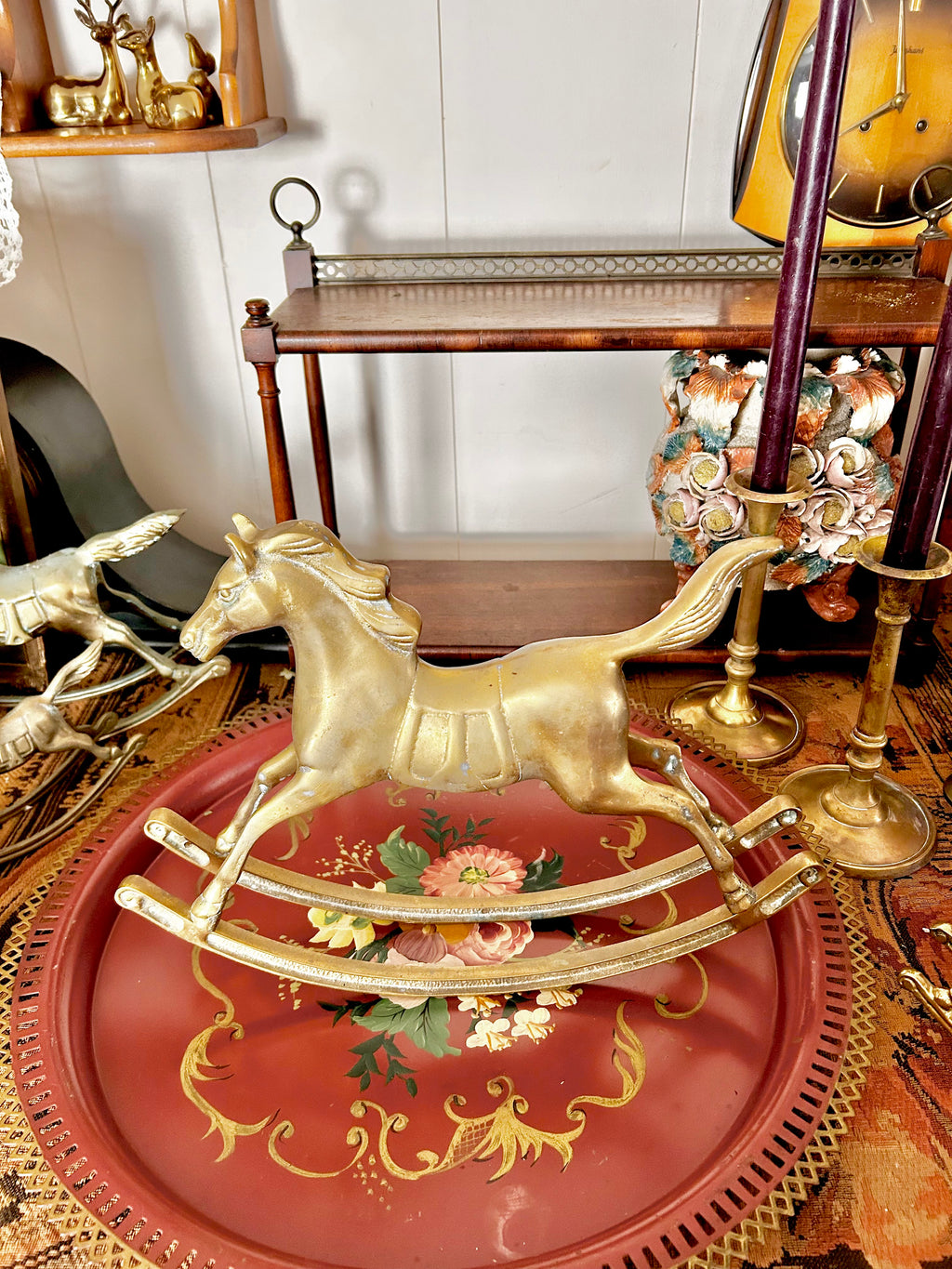 Vintage Solid Brass Rocking Horses