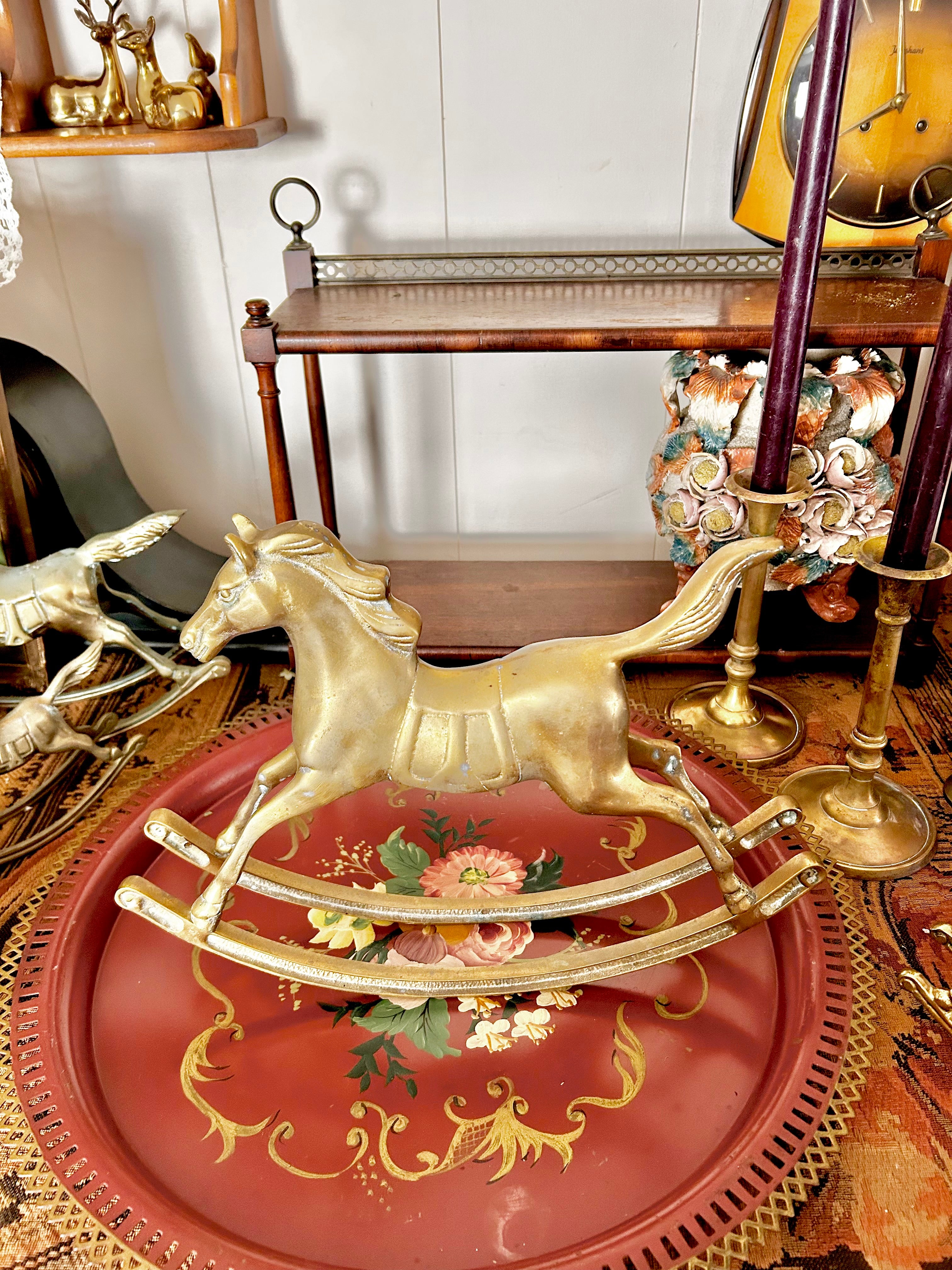 Vintage Solid Brass Rocking Horses