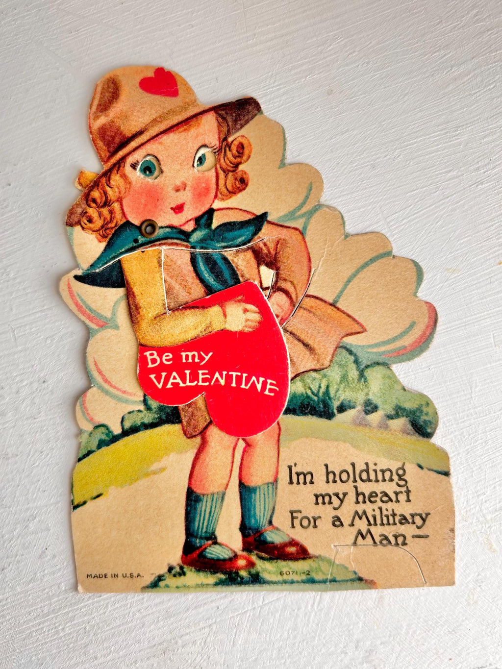 Vintage Die-Cut Paper Valentine: 1930s/40s Moveable Love Greeting