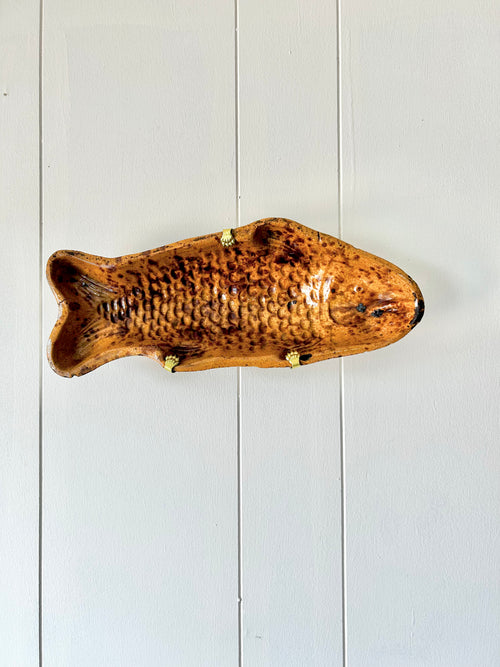 Antique Ceramic Footed Fish Mold