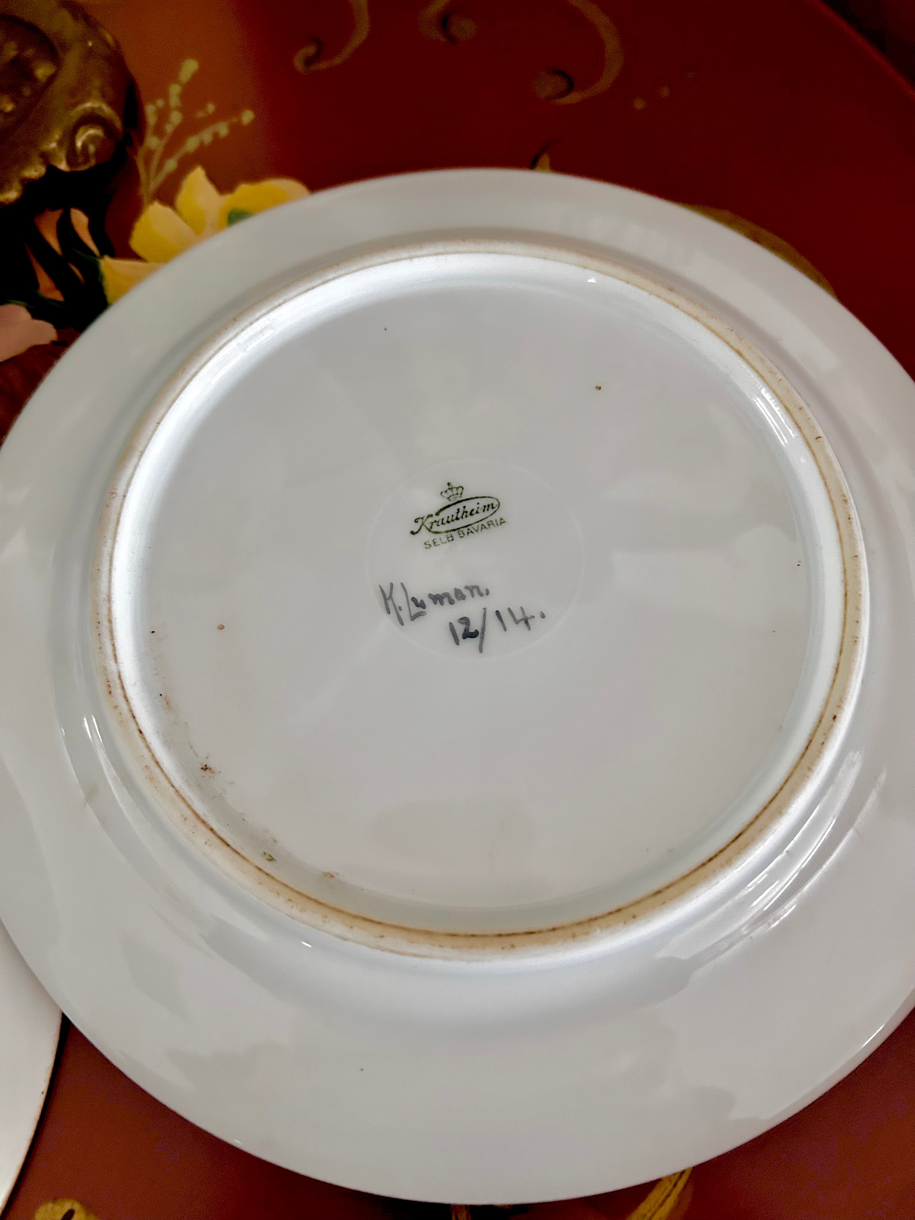 Antique Handpainted Krautheim Porcelain Bowl and Plate