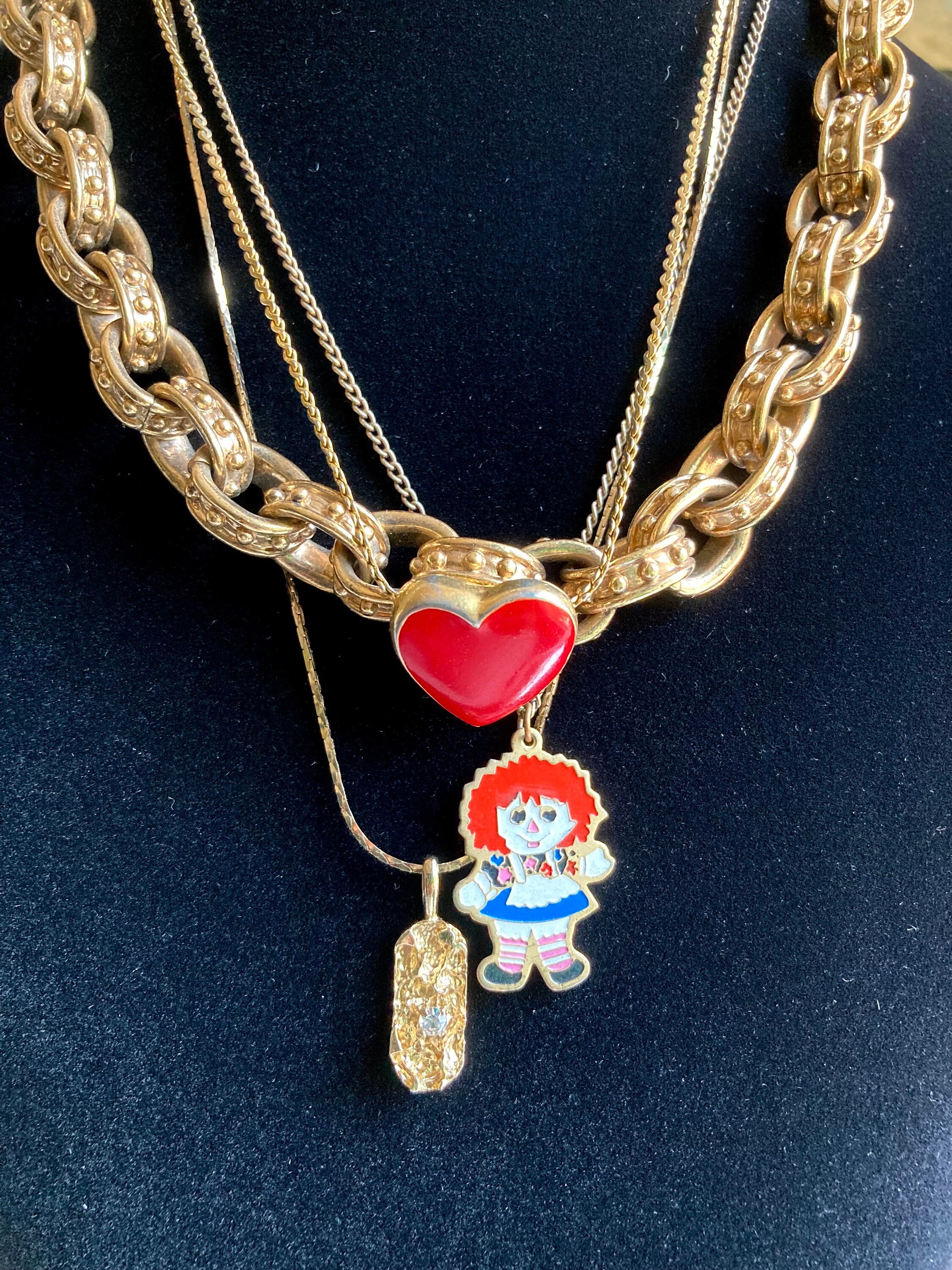 Vintage Pendant and Chain Bold Costume Jewelry Necklaces - Choose from Four