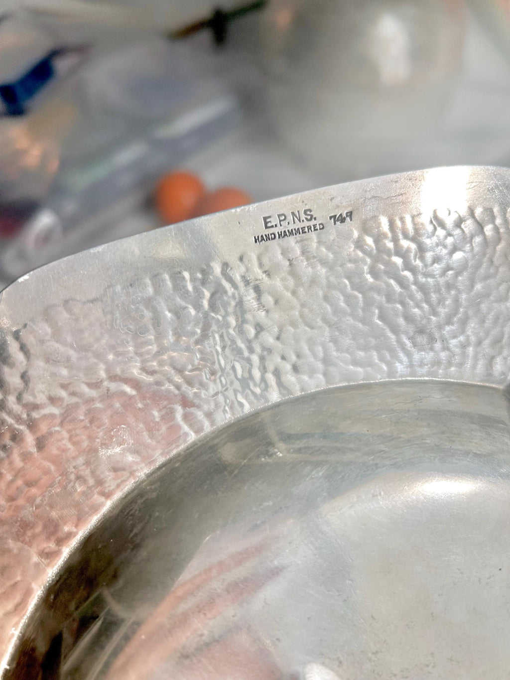 Vintage Silver-Plated Meat Platter – Hand Hammered Tree of Life Serving Tray