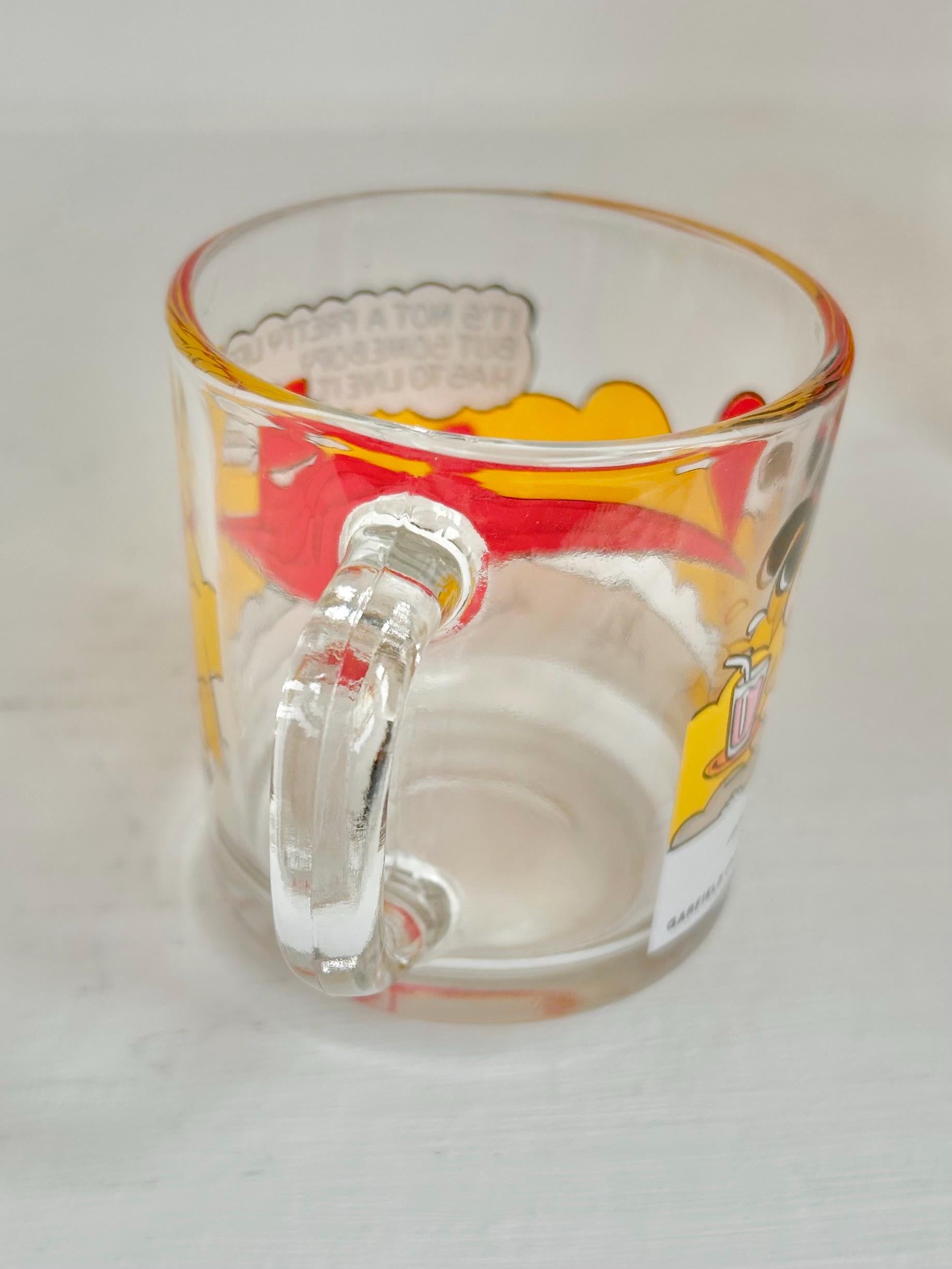 Vintage 1978 Garfield McDonald's Mug: Jim Davis Comic Art Glass Cup