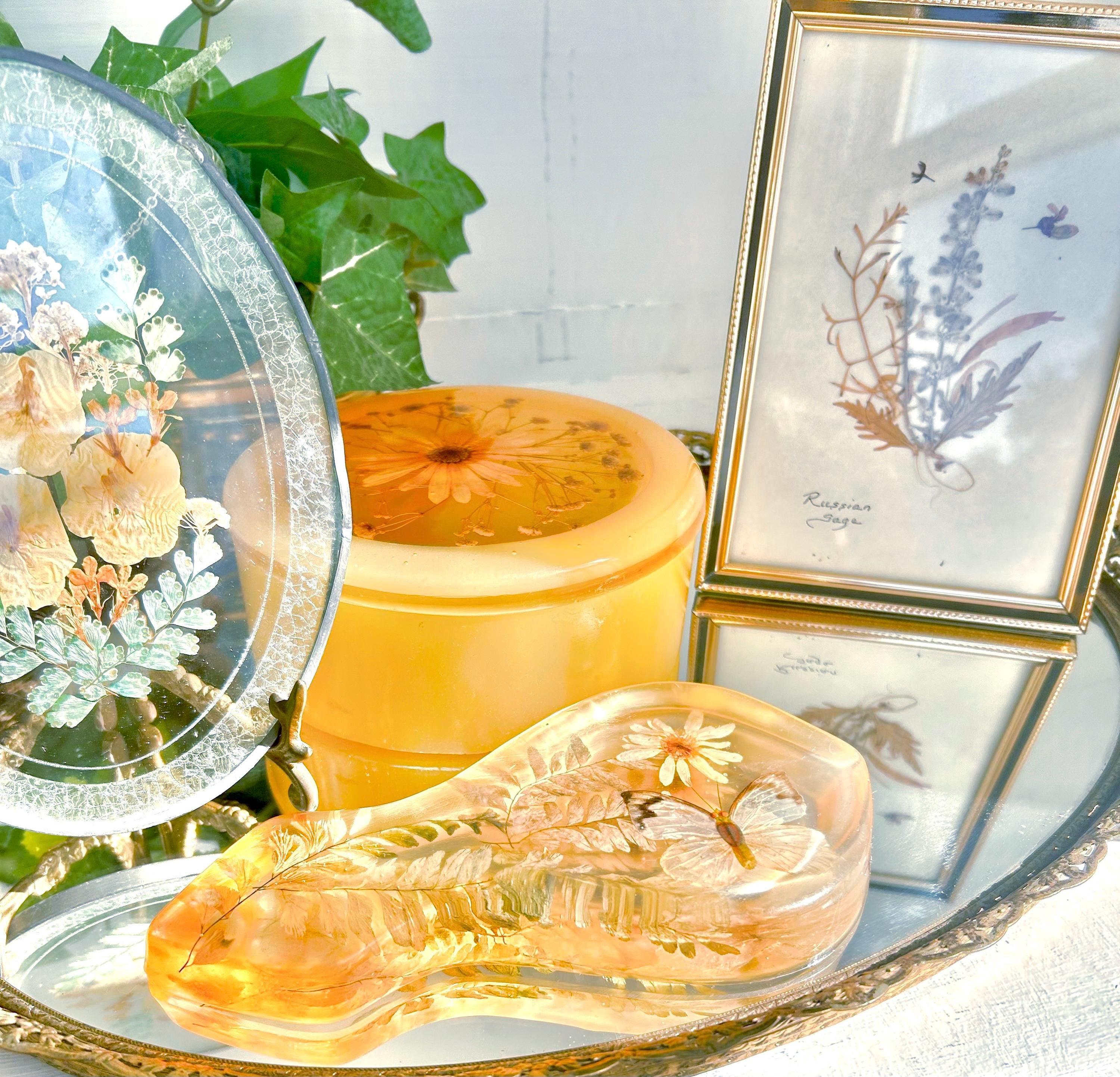 Vintage Pressed Flower Decor - Choose from Framed Art, Resin Containers