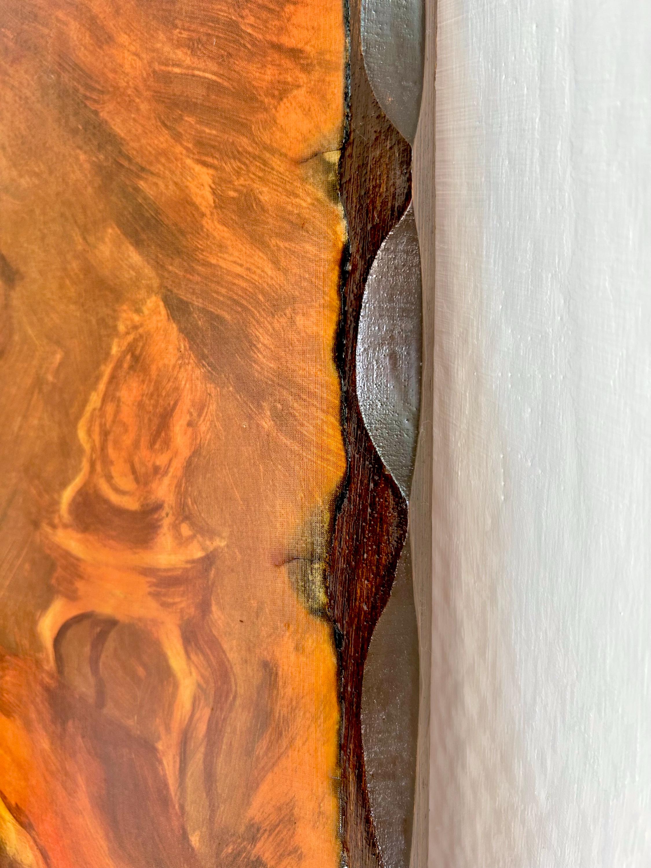 Vintage Kitsch Burlesque Lady Wall Hanging: Burnished Wood Decor