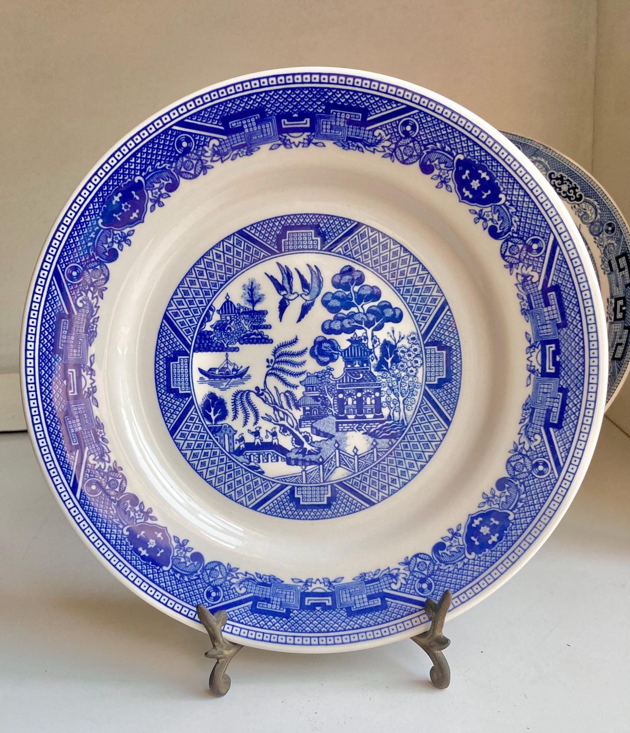 Vintage and Antique Classic Blue and White Fine China Large Plates: Choose from 5