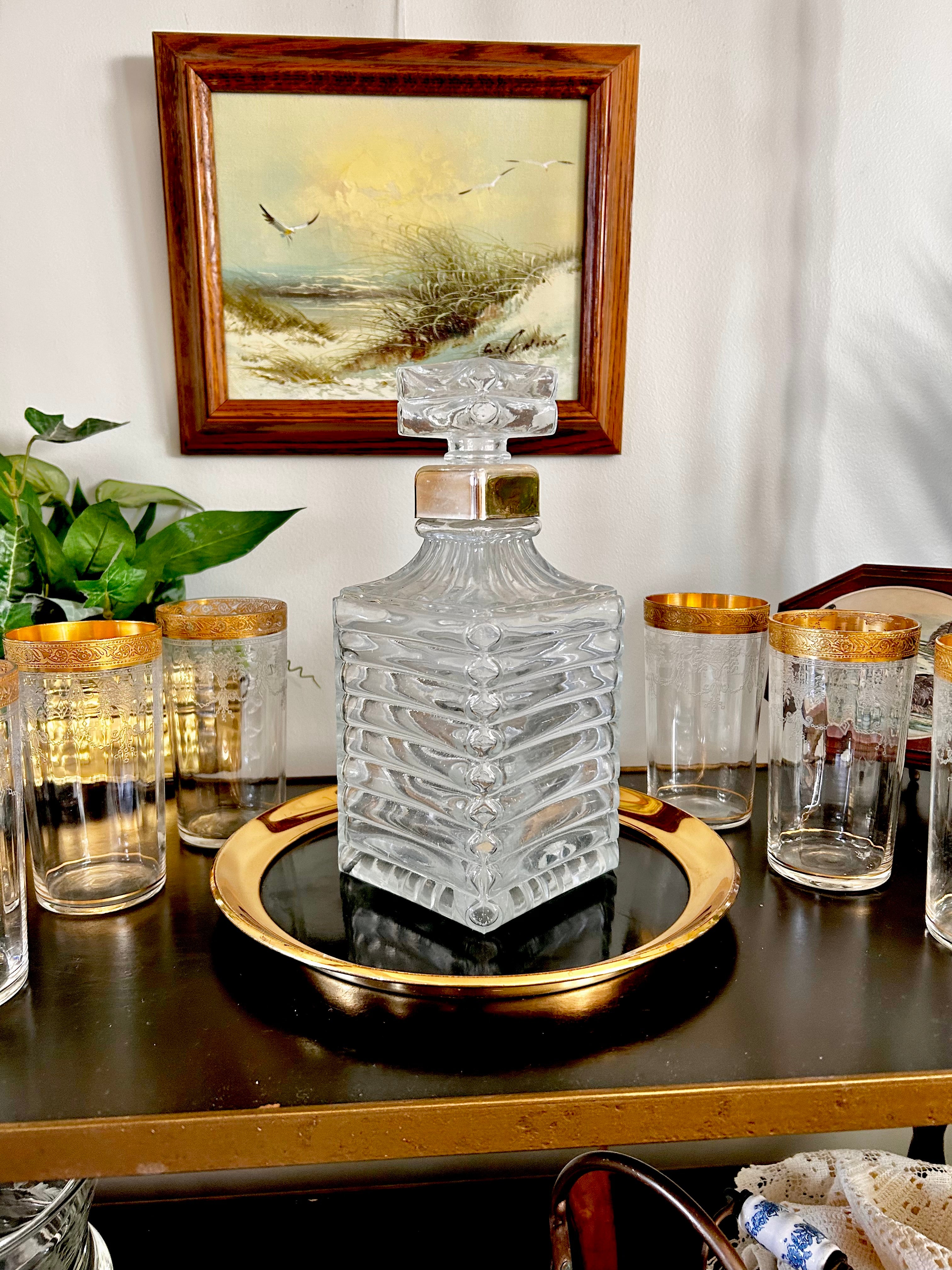 Vintage Italian Square Cut Liquor Bottle