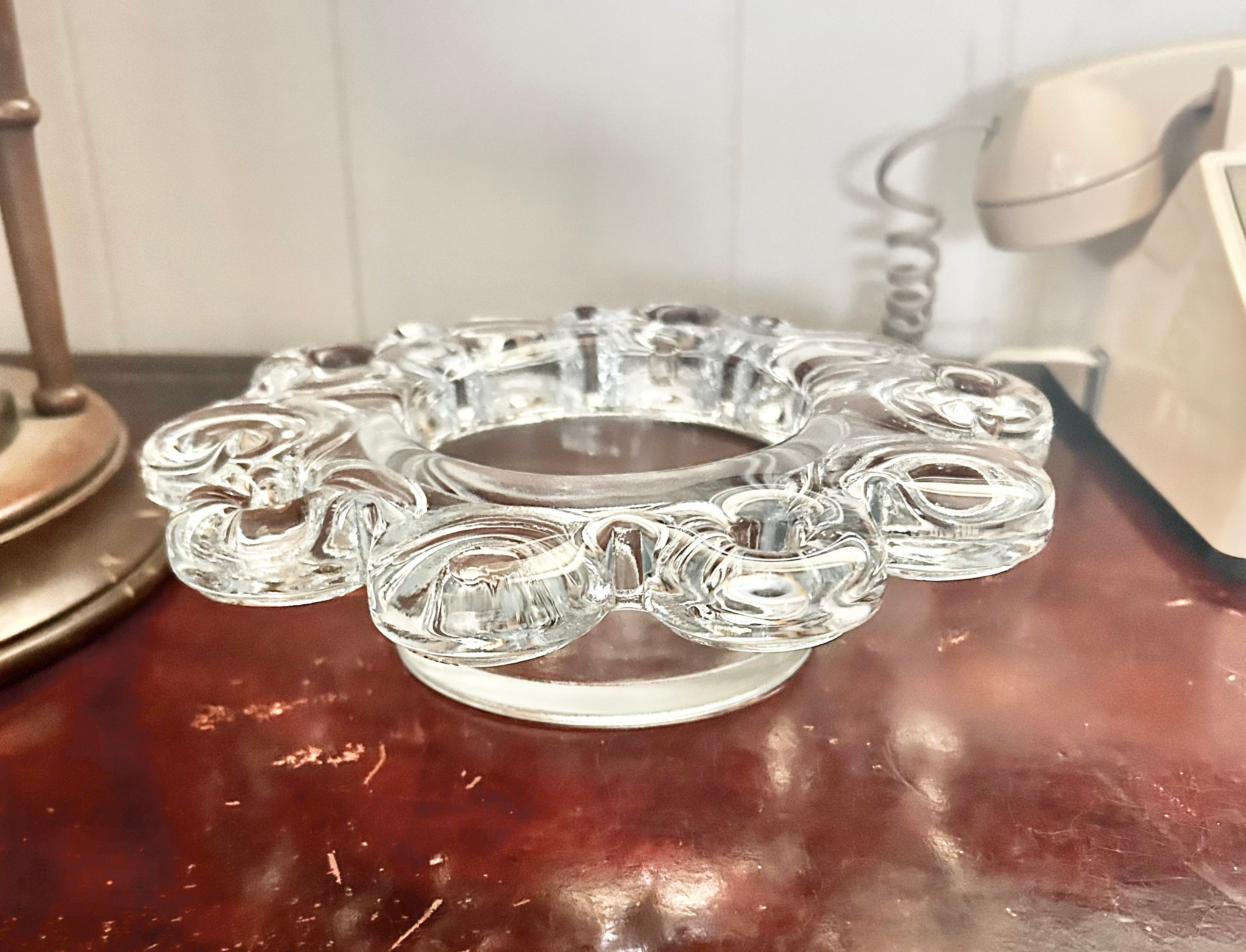 Mid-century Nybro Glass Candleholder