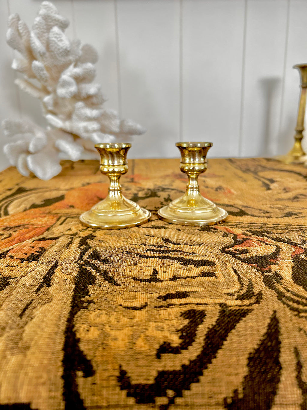 Vintage Petit Brass Candle Holders