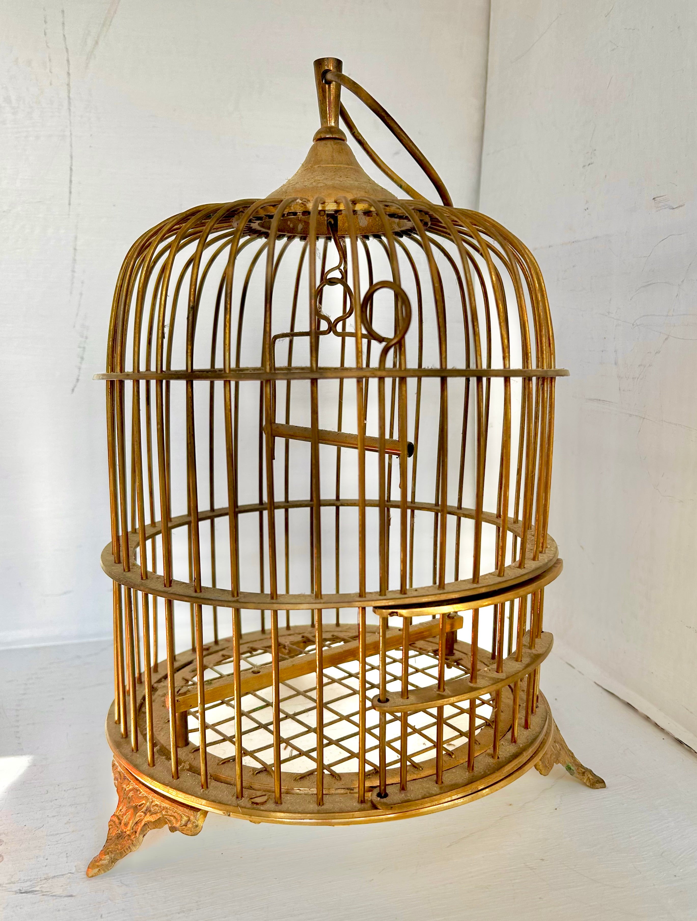 Vintage Solid Brass Bird Cage