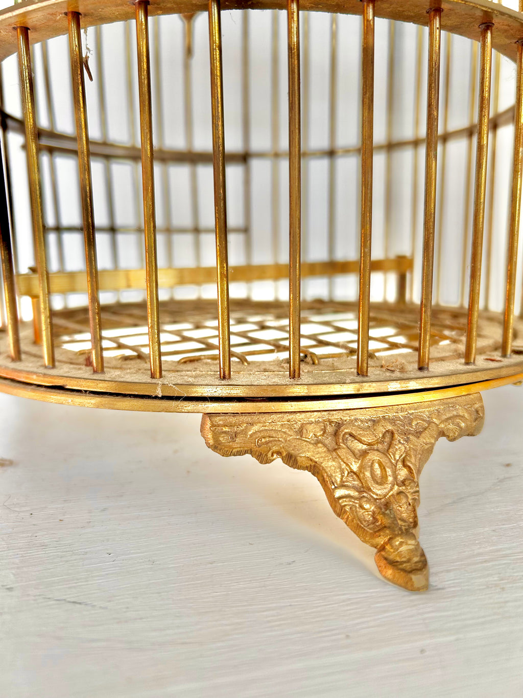 Vintage Solid Brass Bird Cage