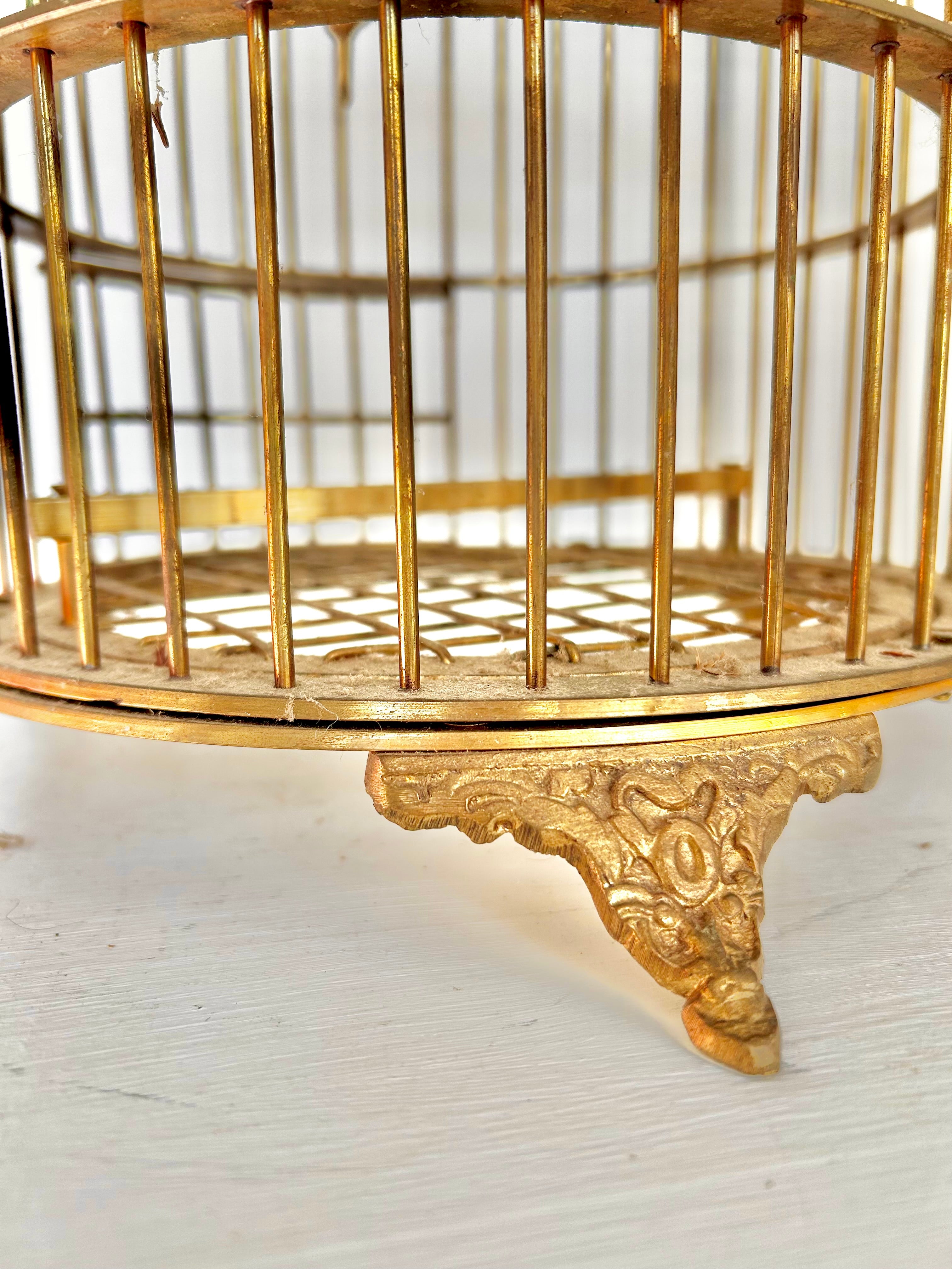 Vintage Solid Brass Bird Cage
